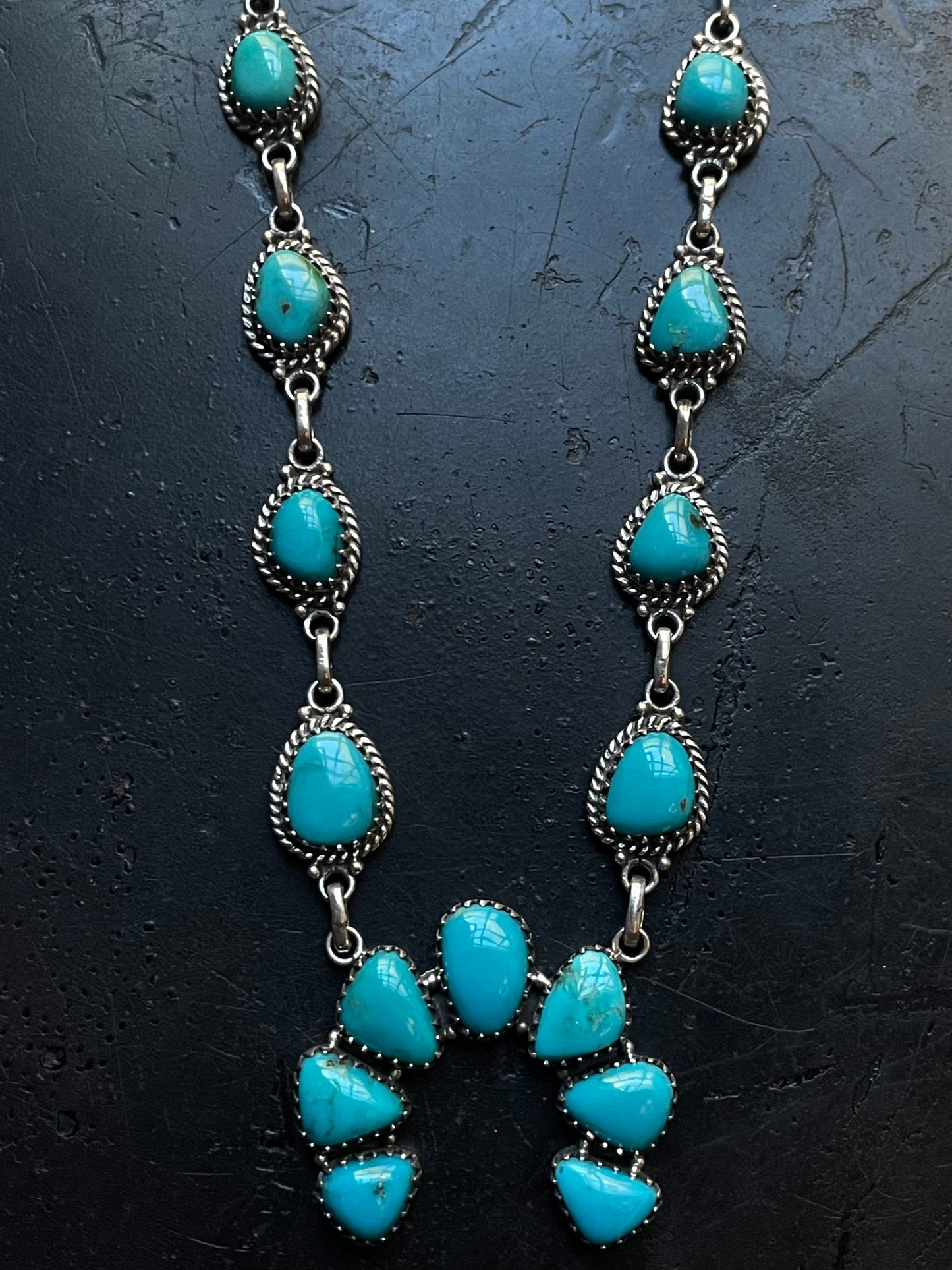 Kingman Turquoise Naja Necklace | 925 Sterling Silver G400