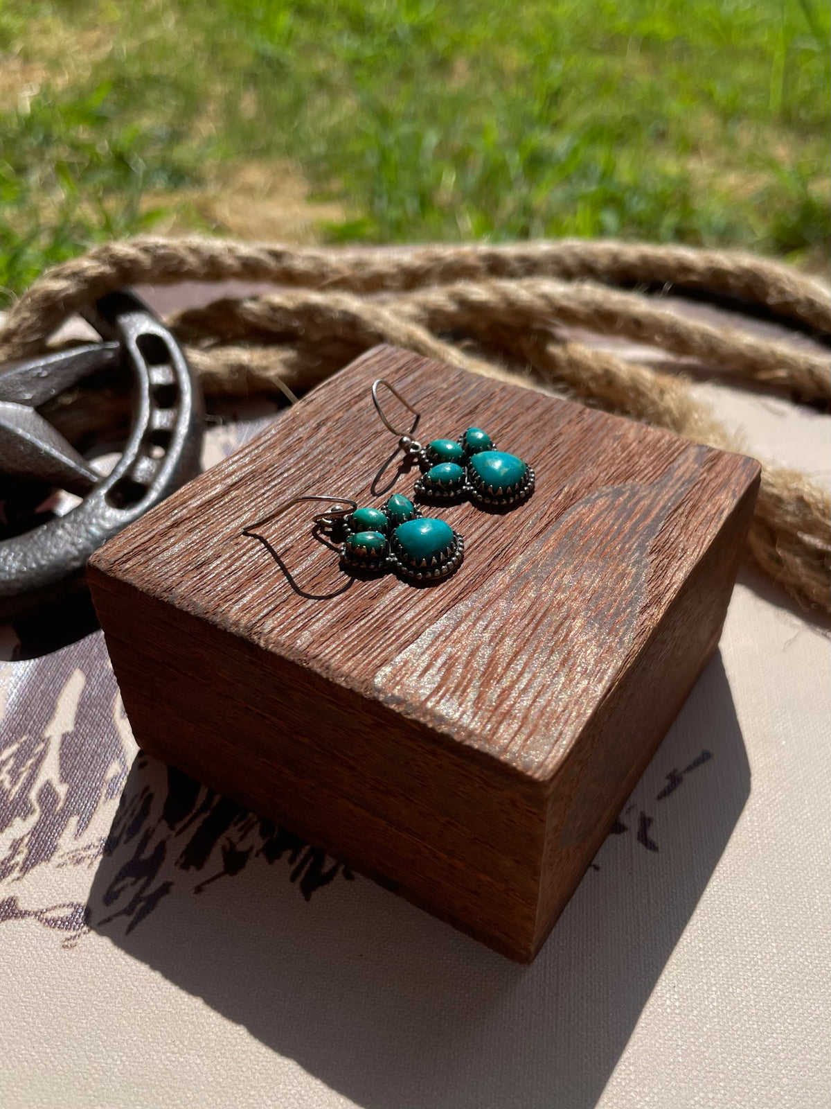 Turquoise Paw Print Dangle Earrings | 925 Sterling Silver G708