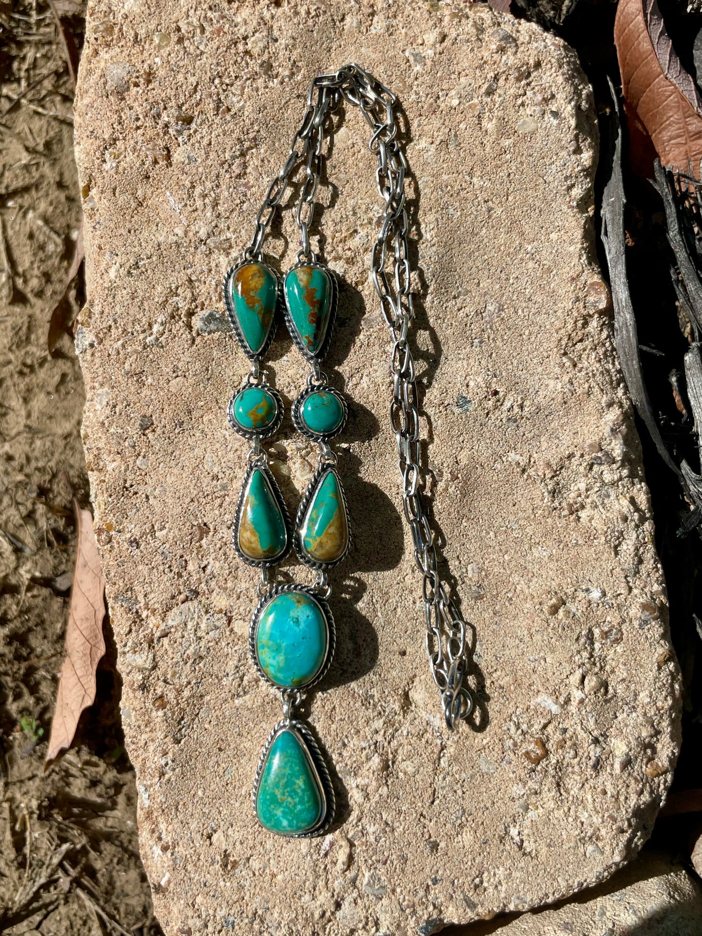 Kingman Turquoise Statement Necklace | Sterling Silver D123