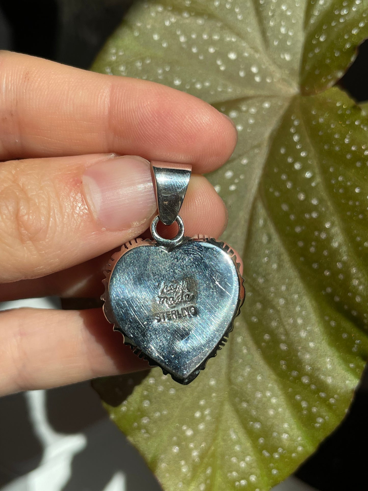 Pink Conch Heart Pendant | Sterling Silver 925 B841