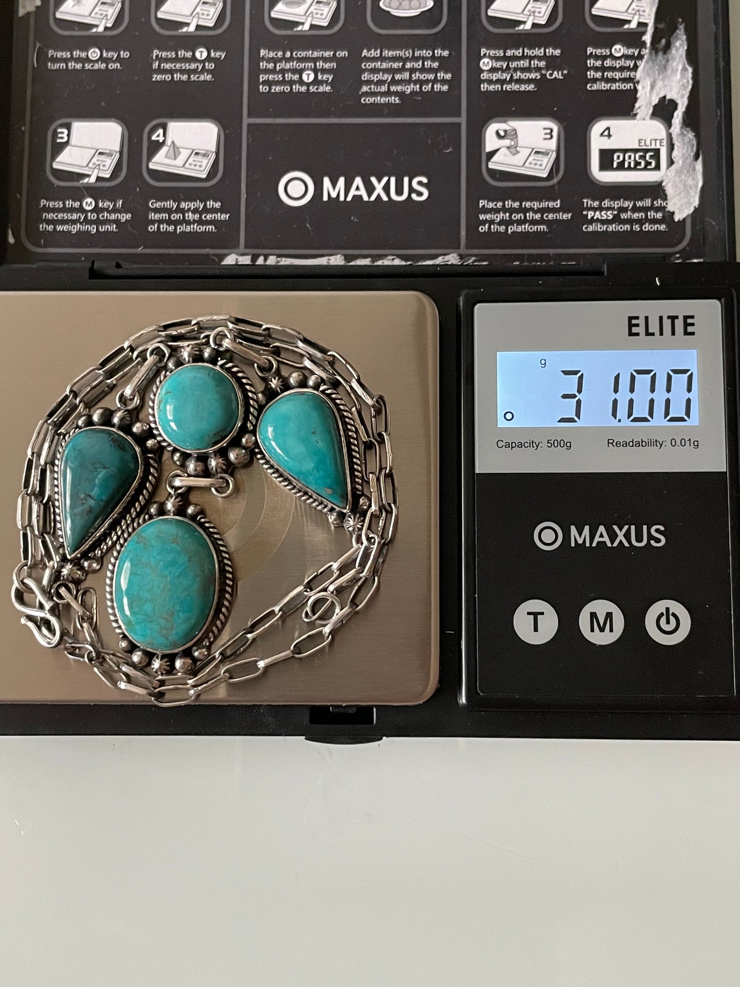 Turquoise Lariat Necklace | 925 Sterling Silver E617