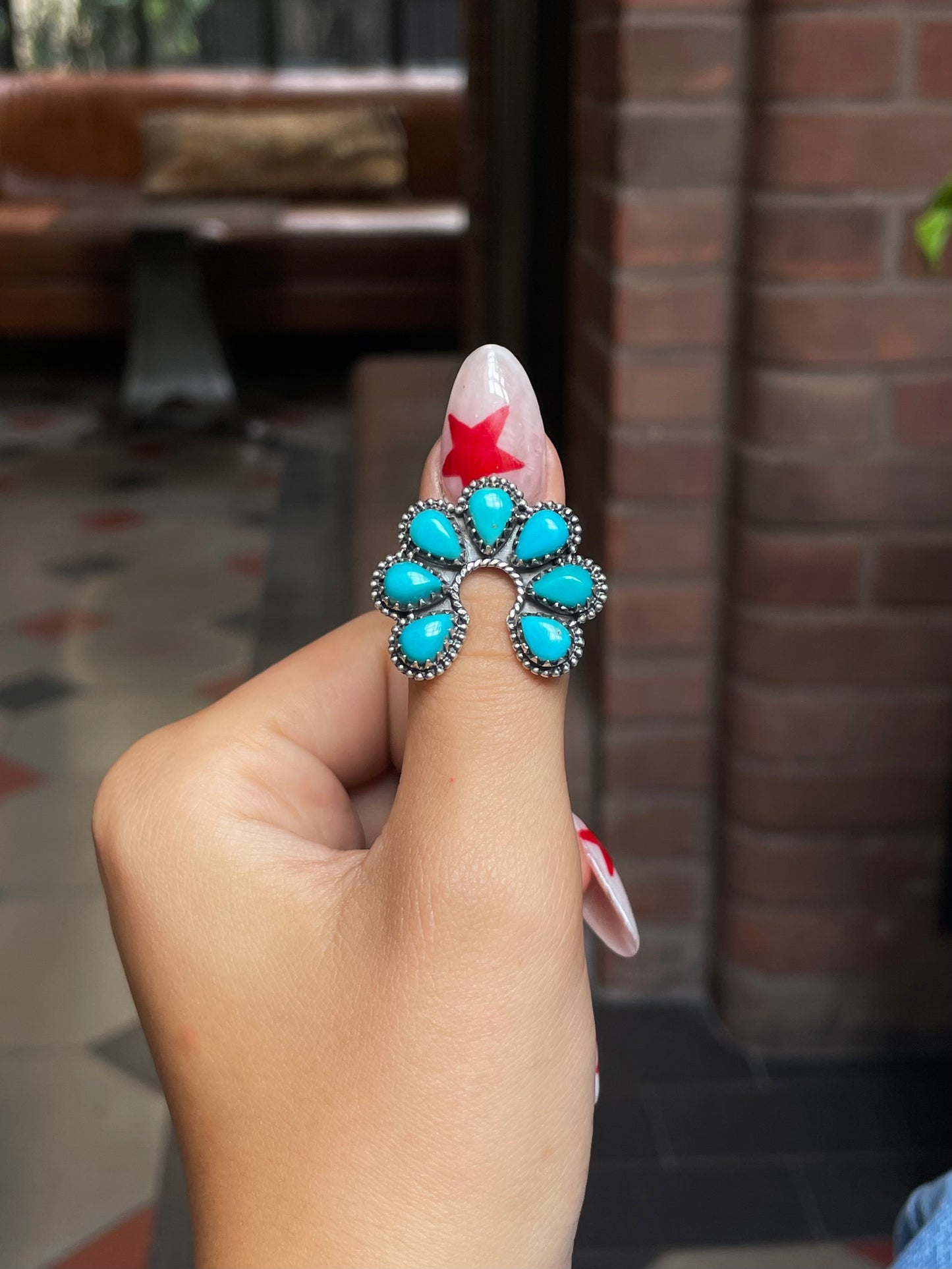 Kingman Turquoise Naja Ring Size 8 | 925 Sterling Silver G474