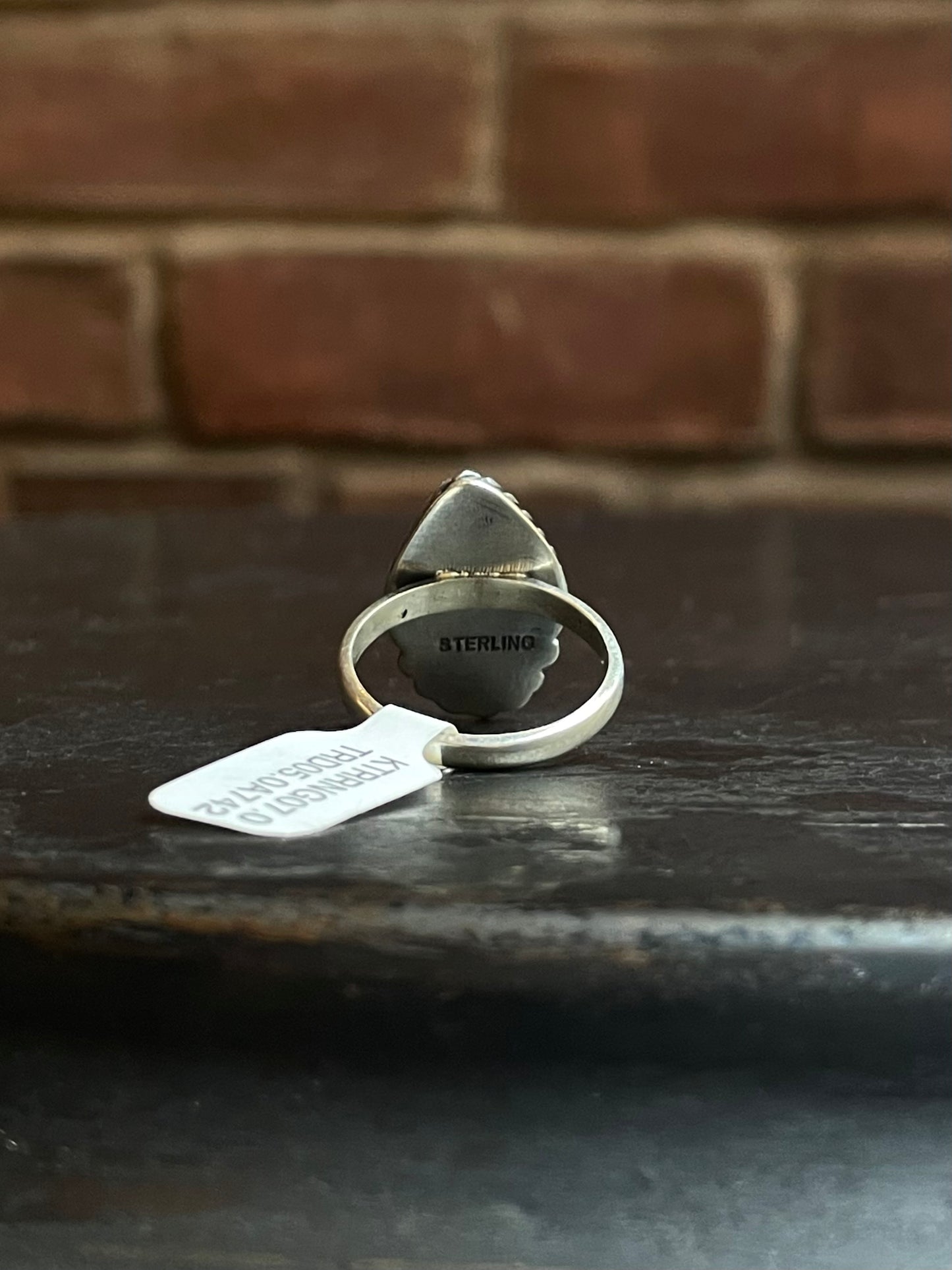Kingman Turquoise Teardrop Ring | Sterling Silver | Size 7 | A742