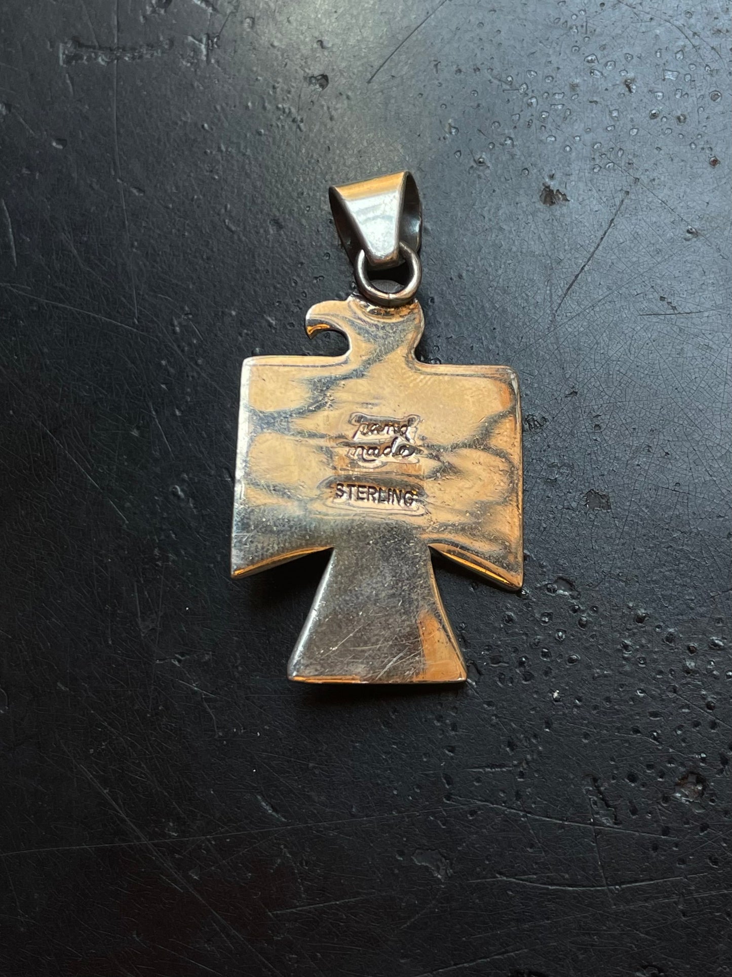 Pink Conch Thunderbird Pendant | Sterling Silver G451