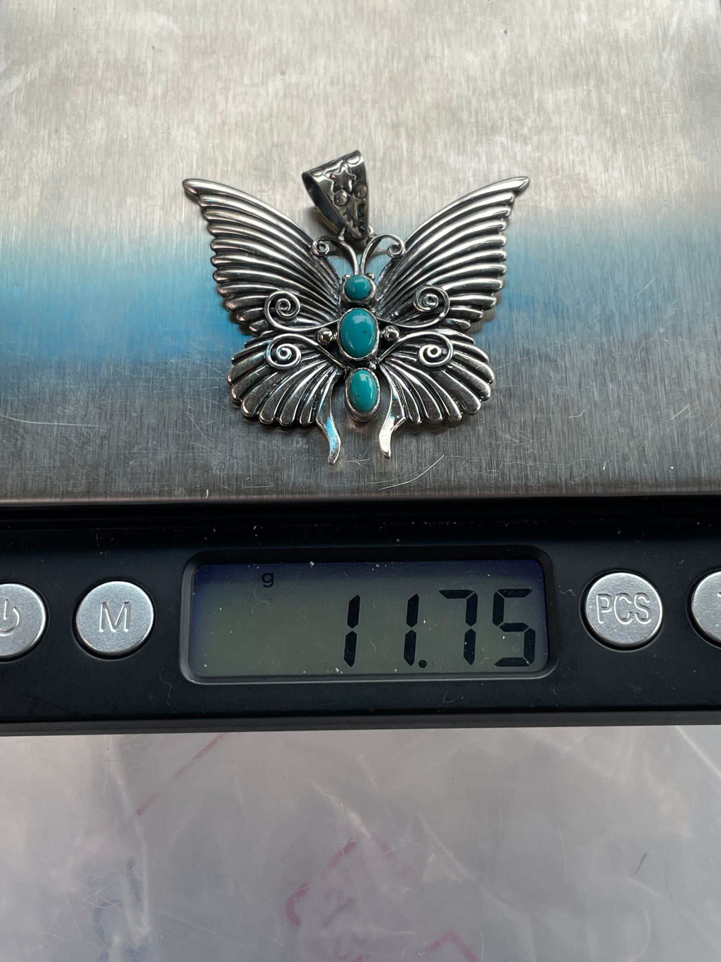 Turquoise Butterfly Pendant | Sterling Silver 925 B738