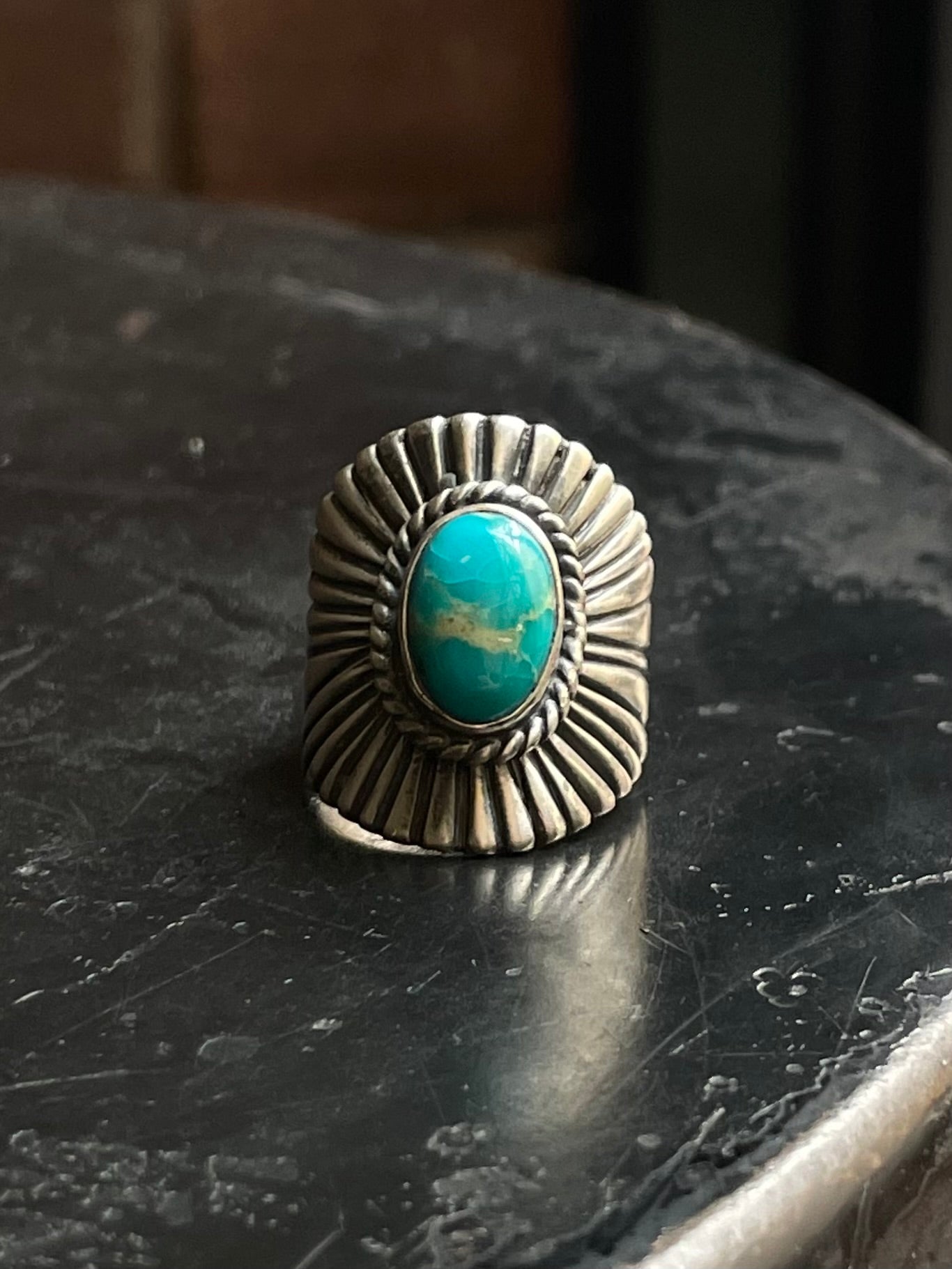 Kingman Turquoise Ring | 925 Sterling Silver | Size 6 E314