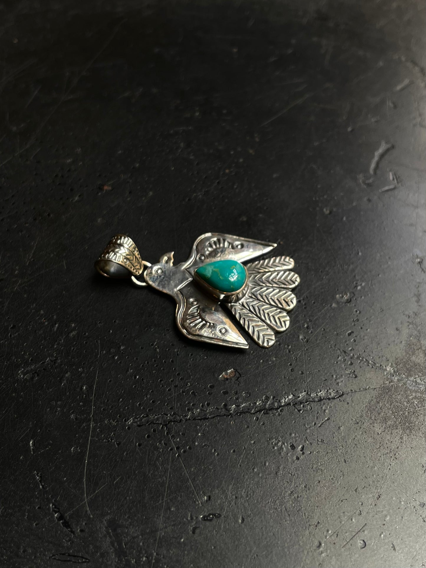 Turquoise Thunderbird Pendant | 925 Sterling Silver E234