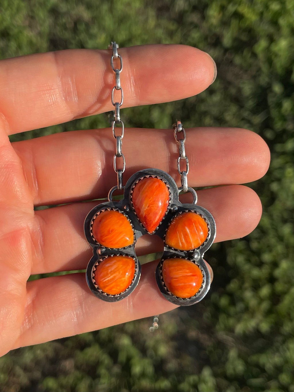 Spiny Oyster Naja Necklace | 925 Sterling Silver E354