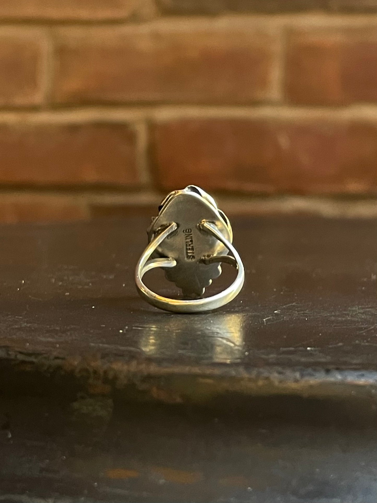 Pink Conch Tear Drop Ring Size 7| Sterling Silver E912
