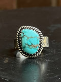 Turquoise Rope Ring Size 7 | Sterling Silver E886