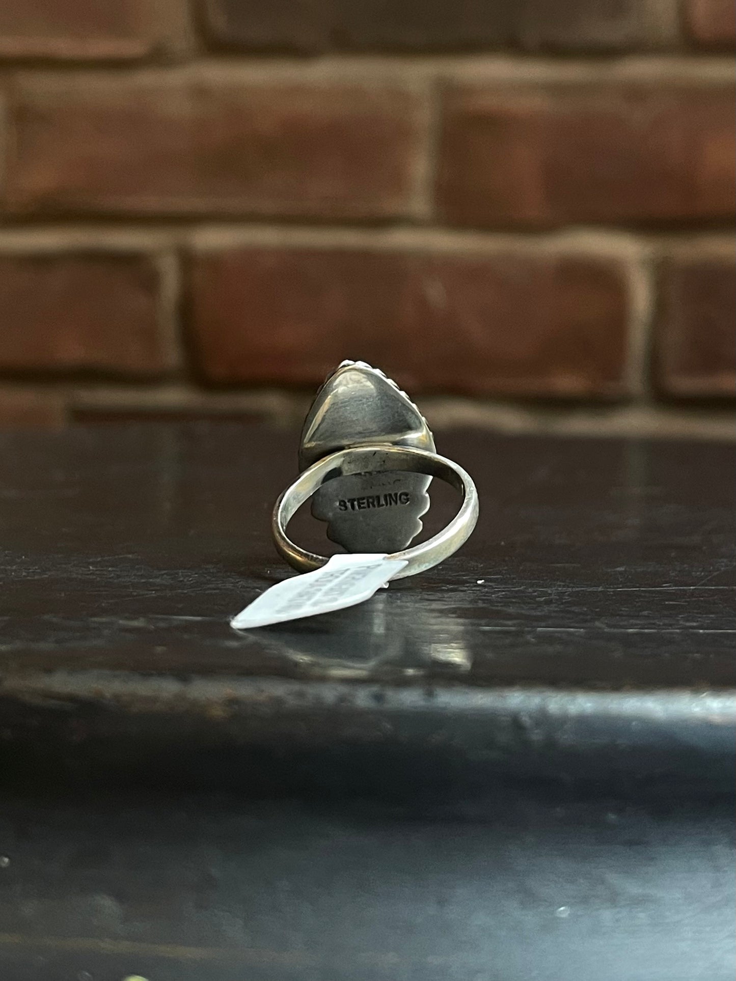 Pink Conch Teardrop Ring | Sterling Silver | Size 7 | A740
