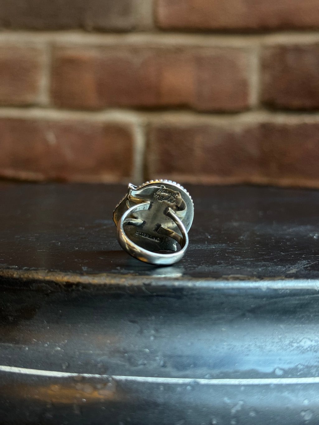Turquoise Feather Ring | Sterling Silver | Size 7.5 | C118
