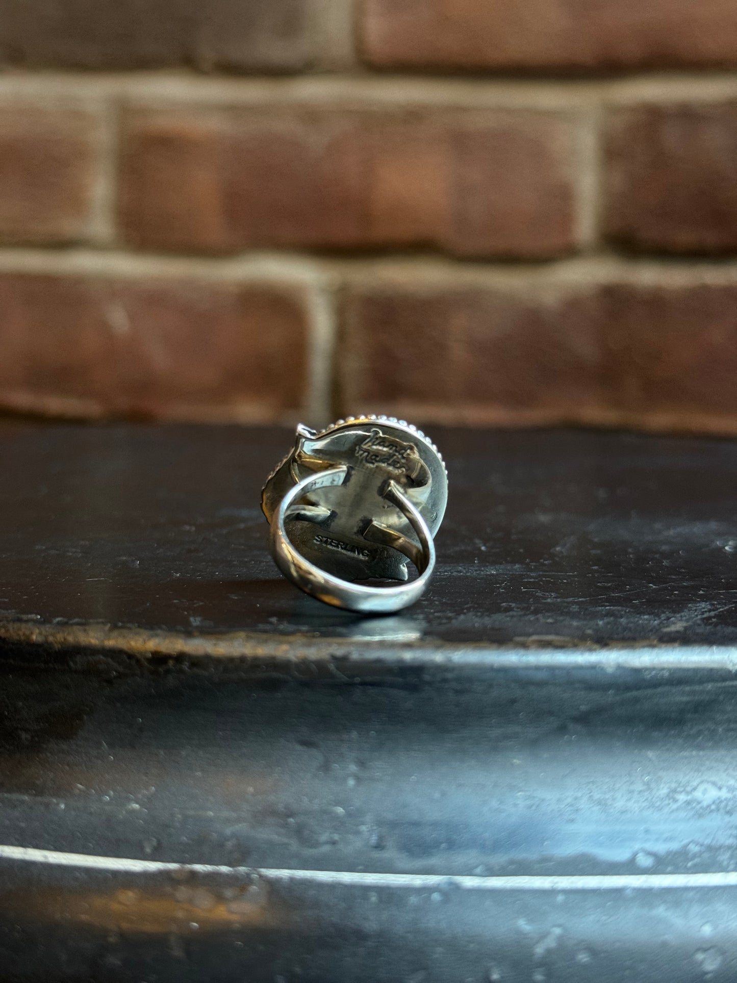 Turquoise Feather Ring | Sterling Silver | Size 7.5 | C118
