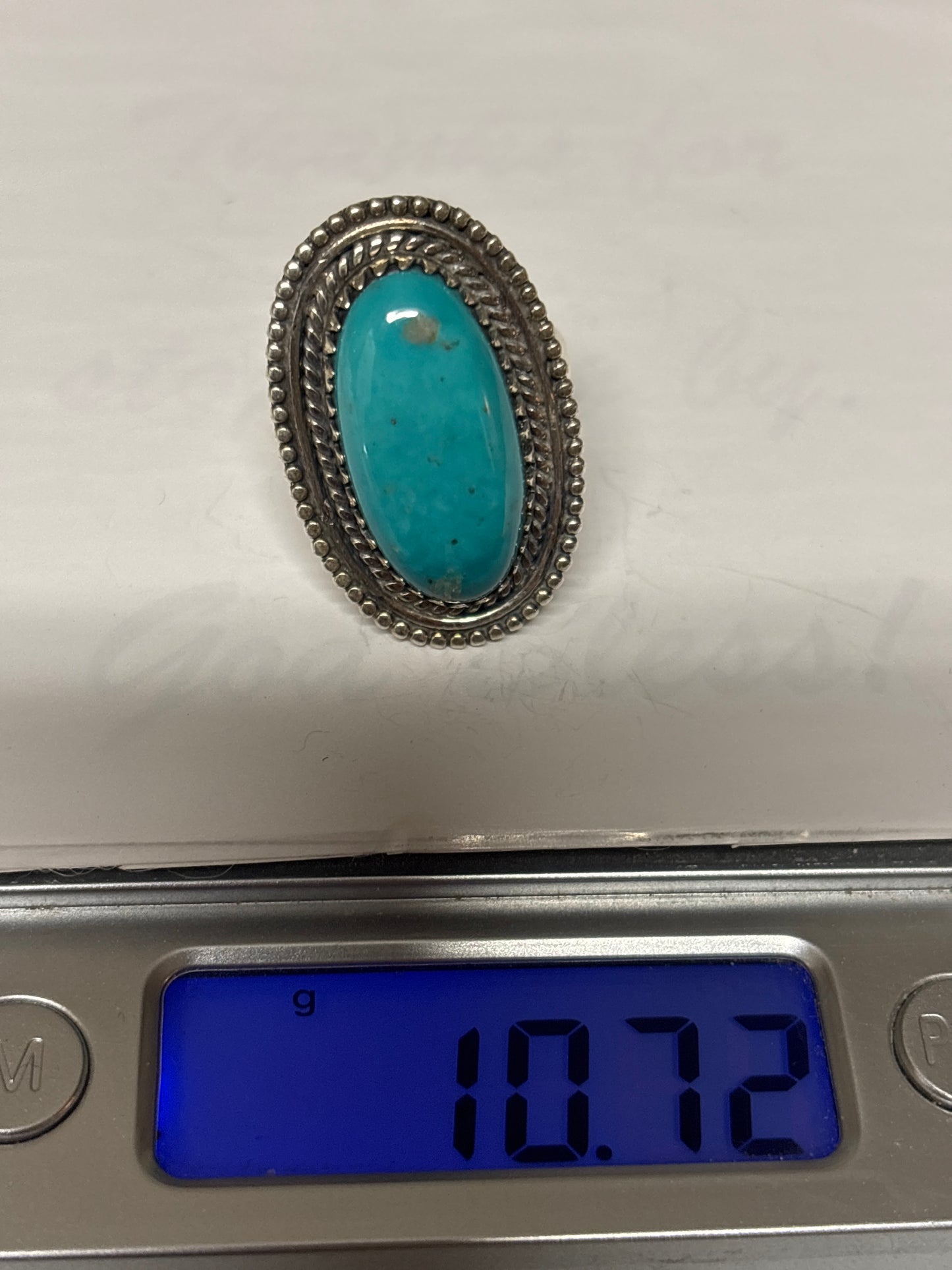 Turquoise Oval Ring Size 9 | 925 Sterling Silver C893