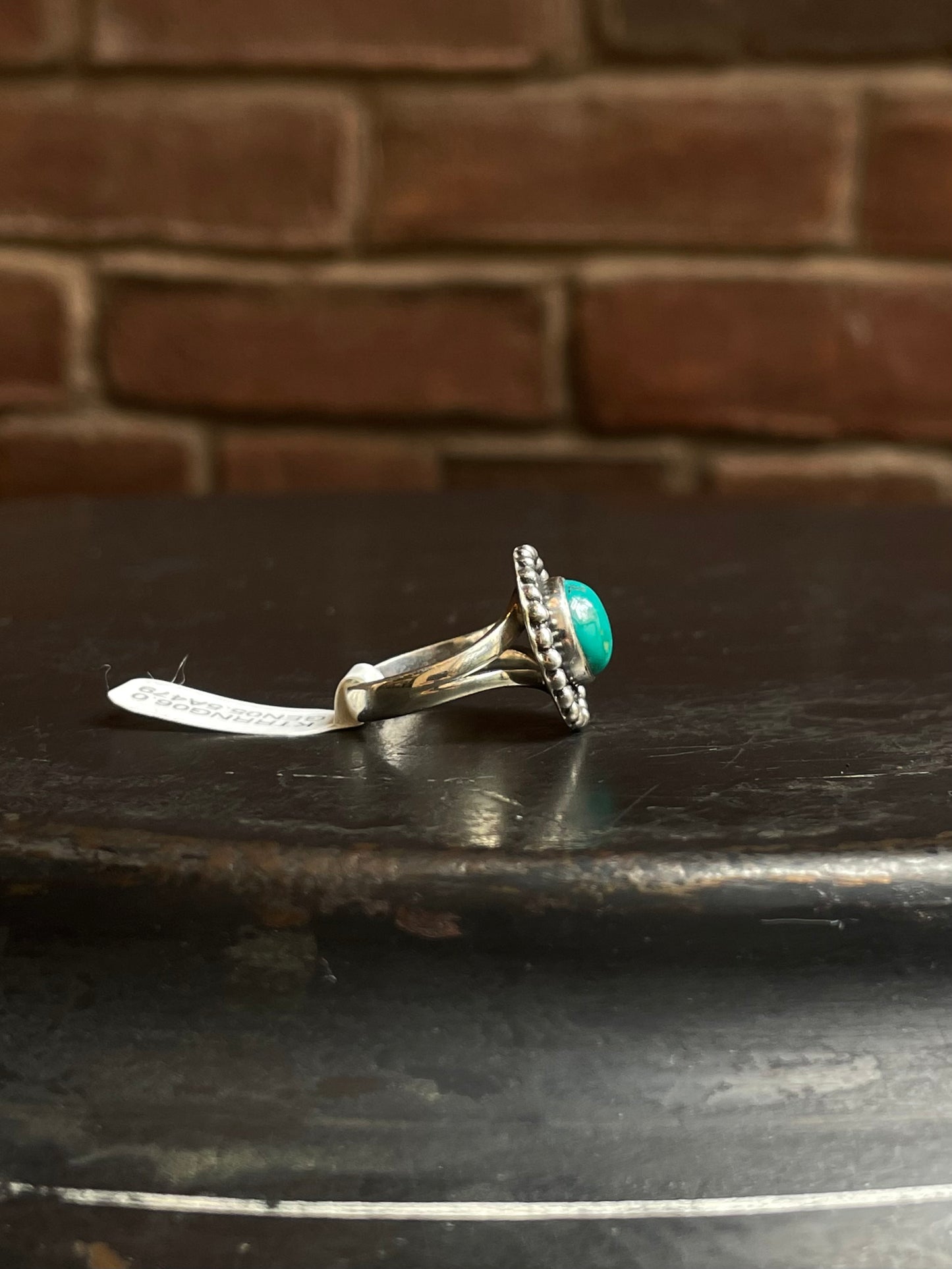 Kingman Turquoise Round Ring | Sterling Silver | Size 6 | A479