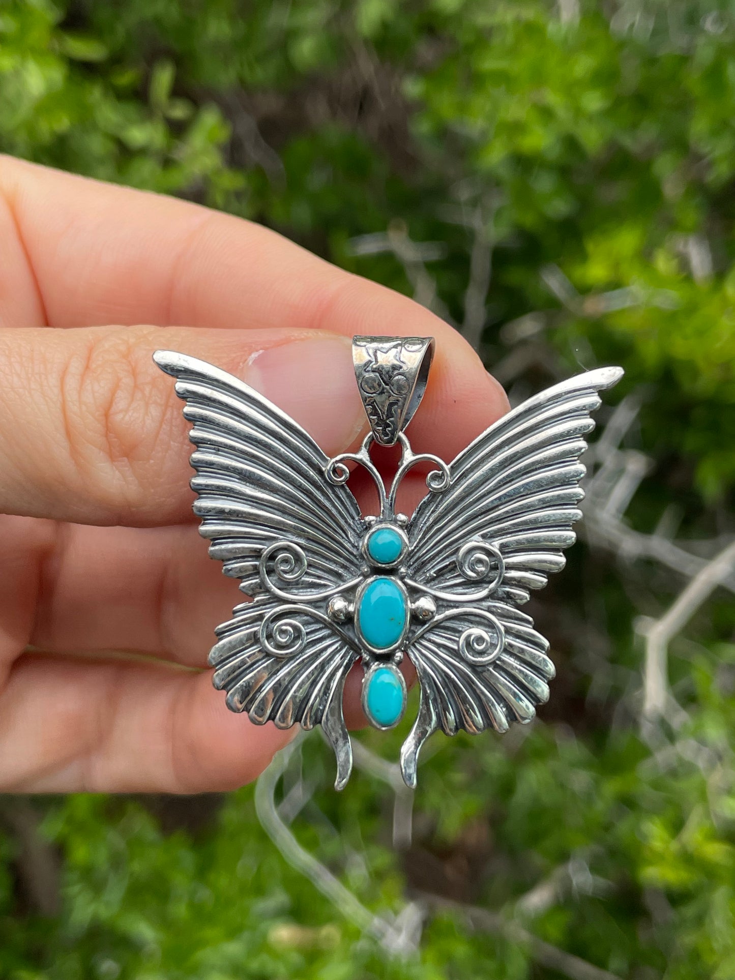 Turquoise Butterfly Pendant | Sterling Silver 925 B738