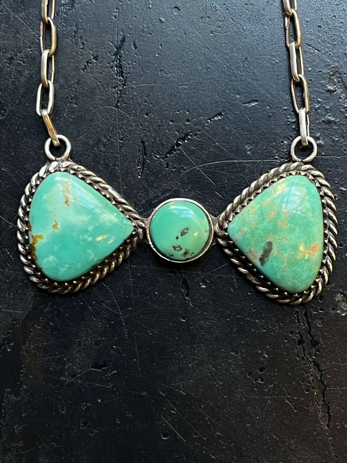 Kingman Turquoise Bar Necklace | Sterling Silver E942
