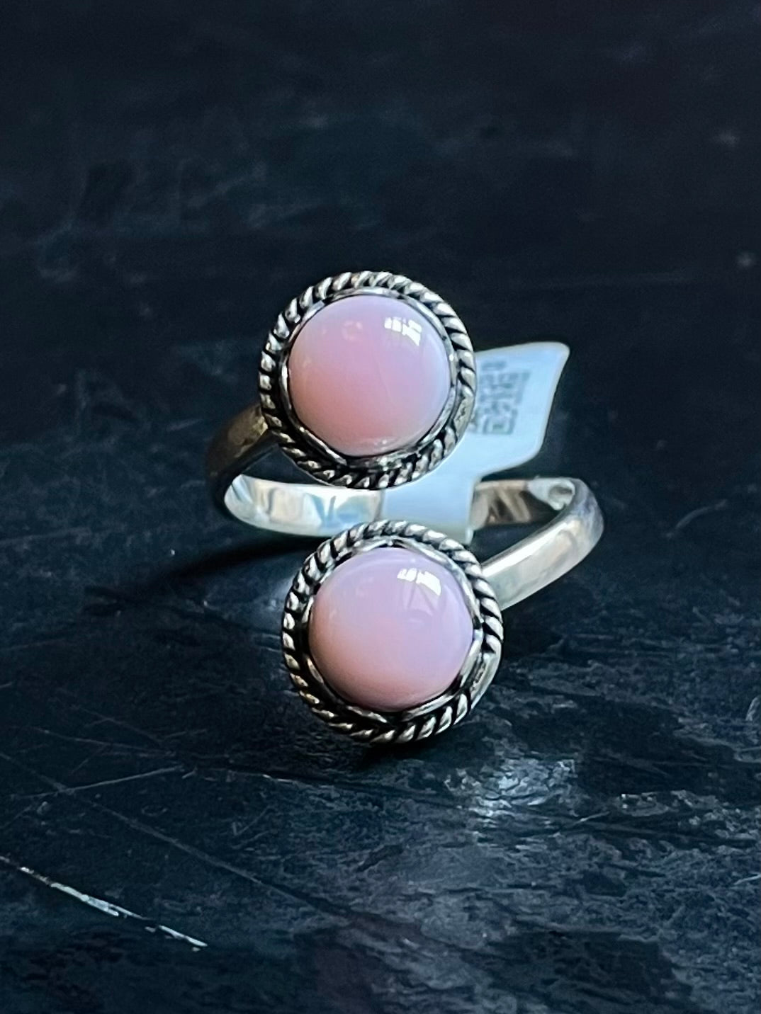 Pink Conch Bypass Ring | Sterling Silver | Size 8 | A214