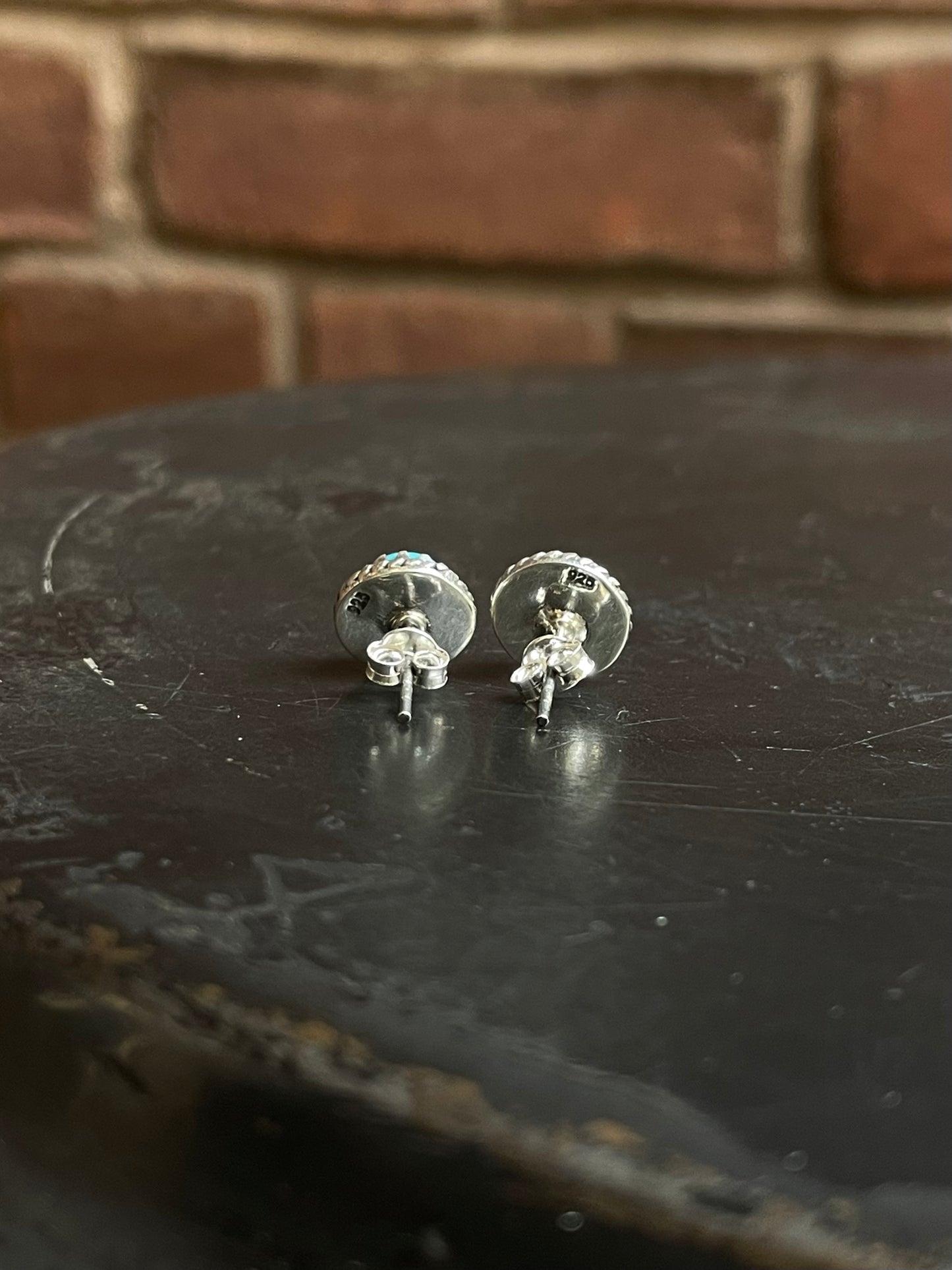 Kingman Turquoise Stud Earrings | 925 Sterling Silver E813