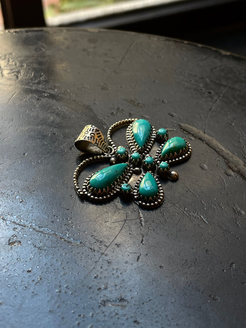 Kingman Turquoise Butterfly Pendant | Sterling Silver G460