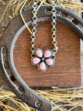 Pink Conch Flower Choker Necklace | 925 Sterling Silver Z18