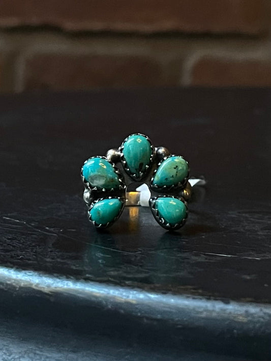 Kingman Turquoise Naja Ring | Sterling Silver | Size 7 | A154