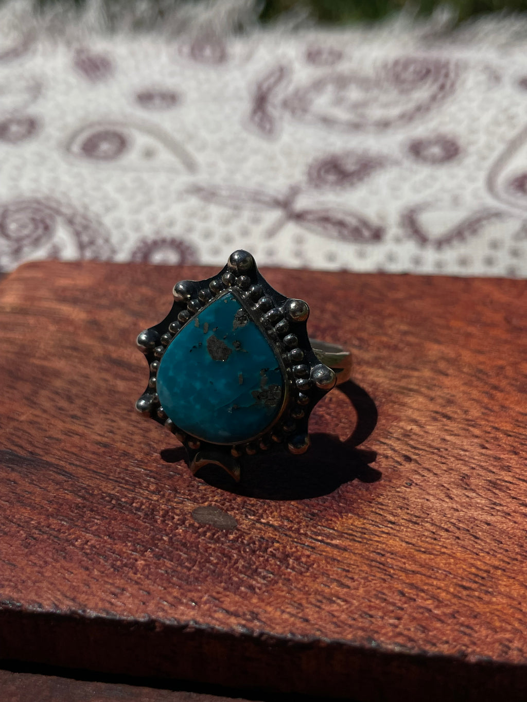 Turquoise Ring | 925 Sterling Silver Size 8.5 D296