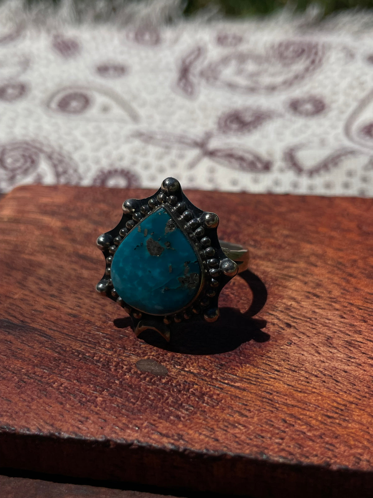 Turquoise Ring | 925 Sterling Silver Size 8.5 D296