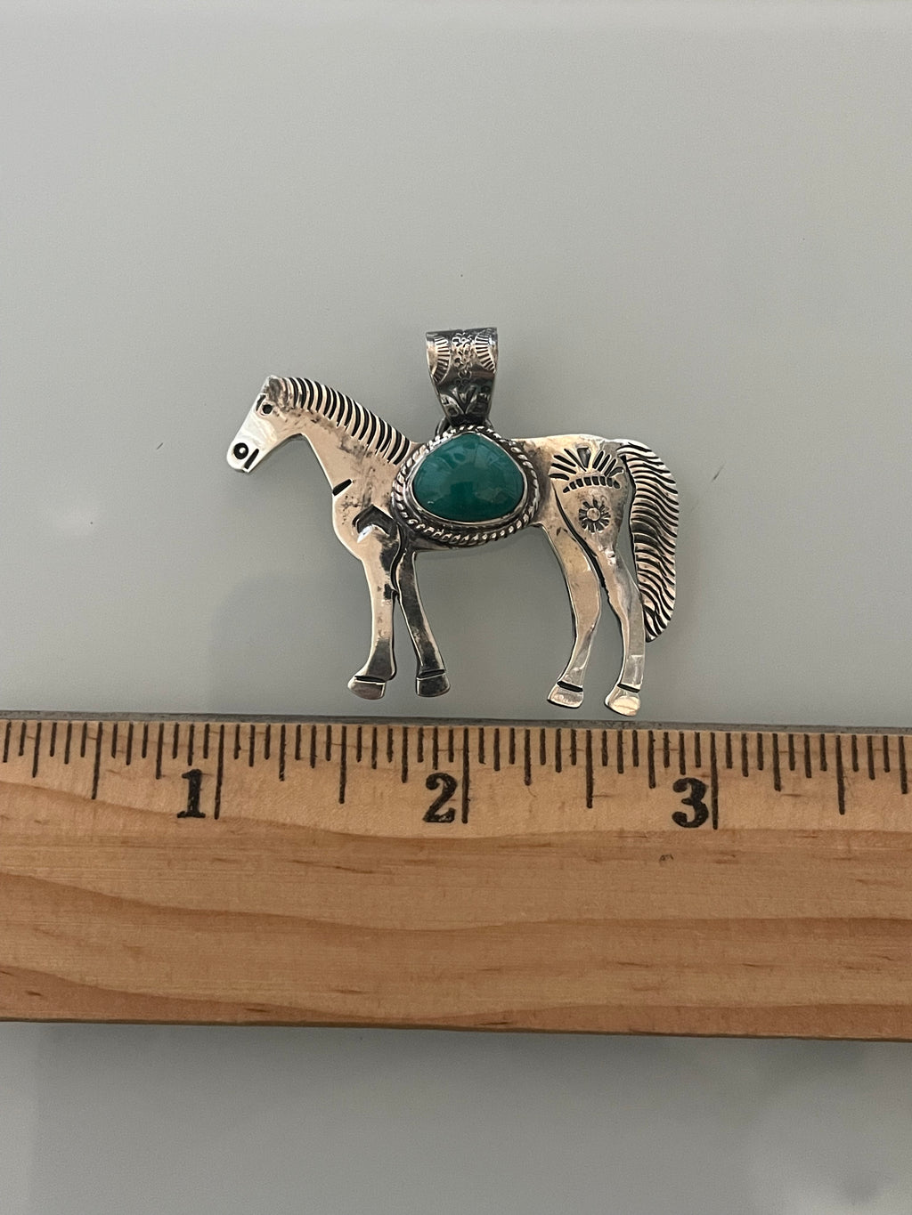 Kingman Turquoise Horse Pendant | 925 Sterling Silver E250
