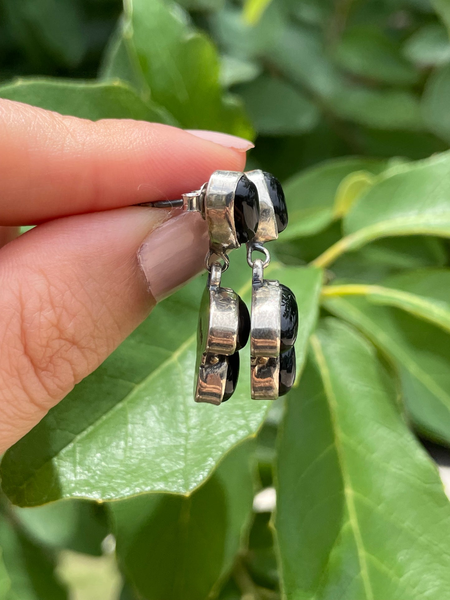 Black Onyx Stud Earrings | 925 Sterling Silver D191