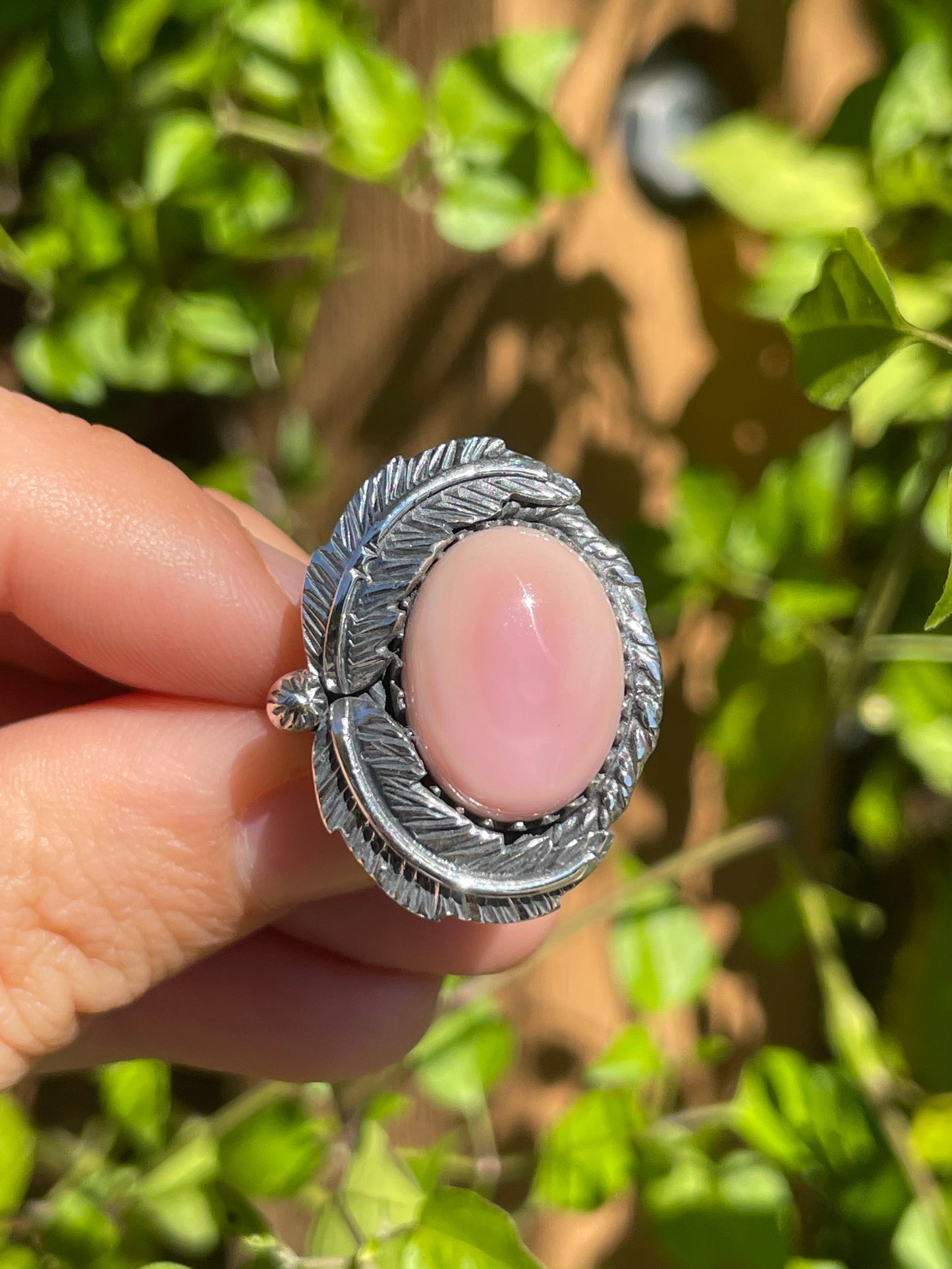 Pink Conch Leaf Ring | 925 Sterling Silver | Size 6 B281