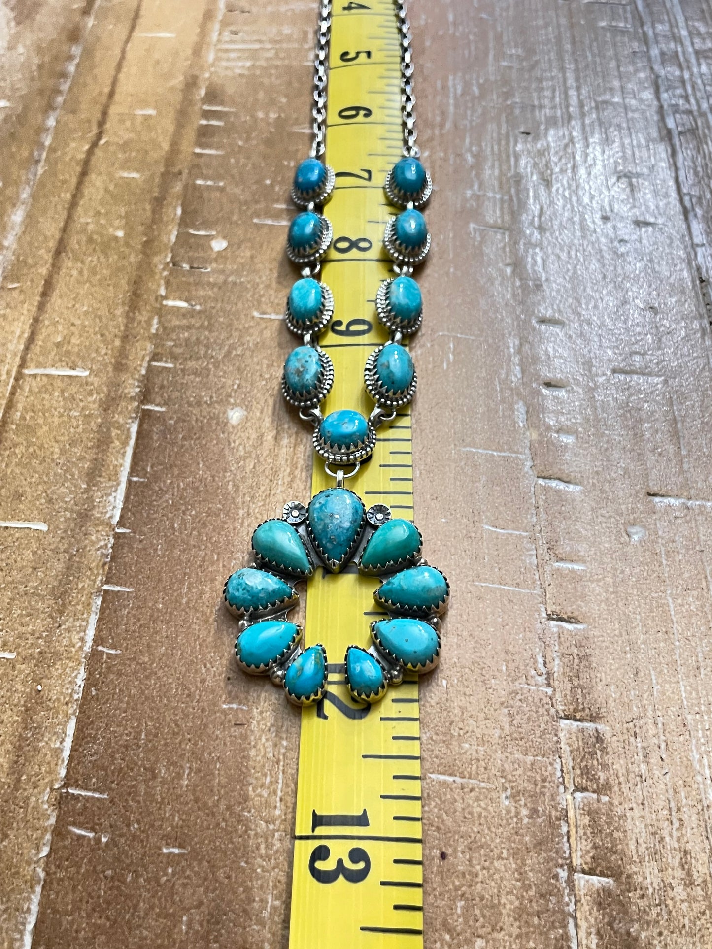 Kingman Turquoise Naja Necklace | Sterling Silver 925 B876