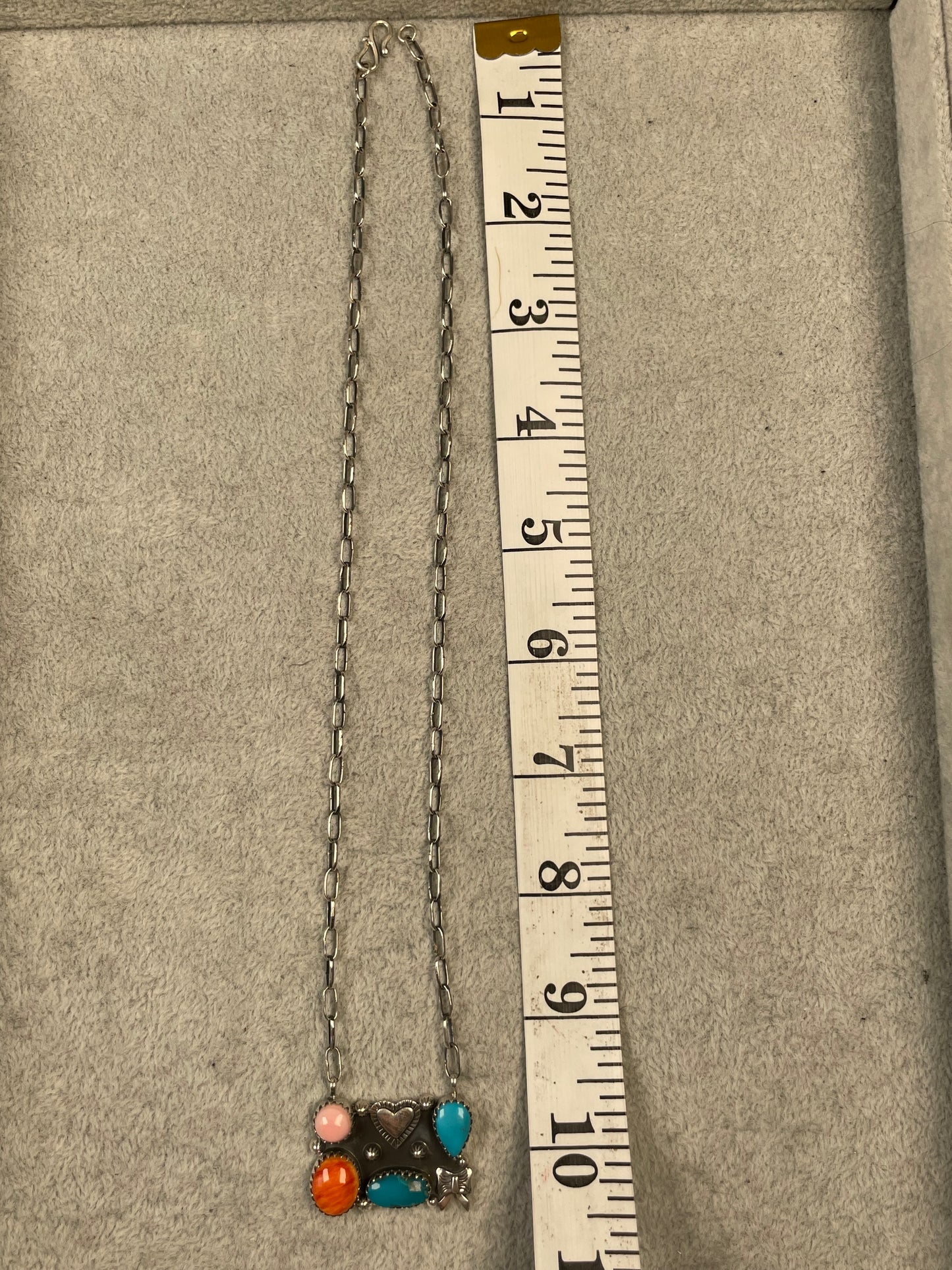 Pink Conch Spiny Turquoise Necklace | 925 Sterling Silver D129