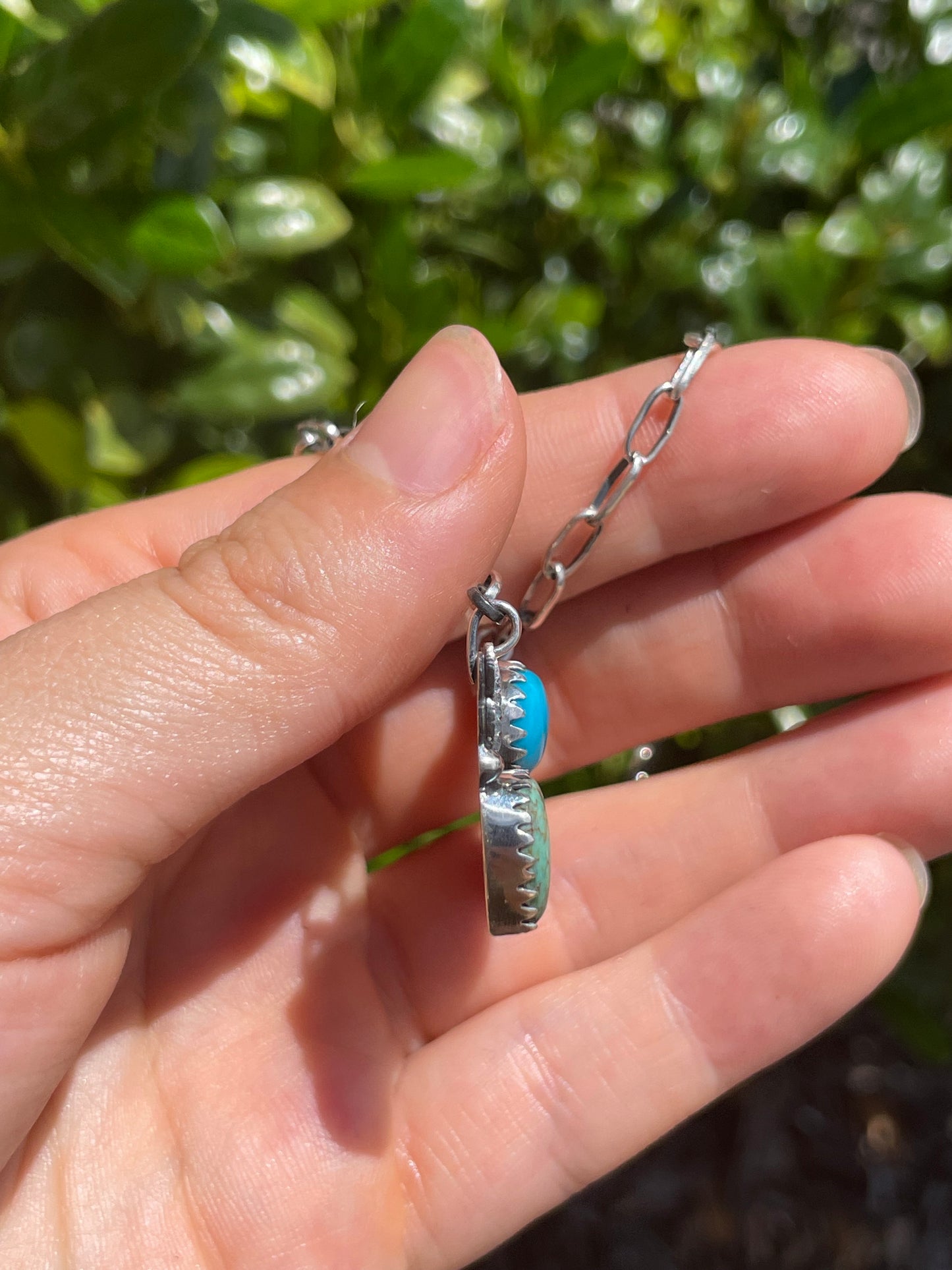 Turquoise, Pink Conch & Spiny Oyster Butterfly Necklace | Sterling Silver D166