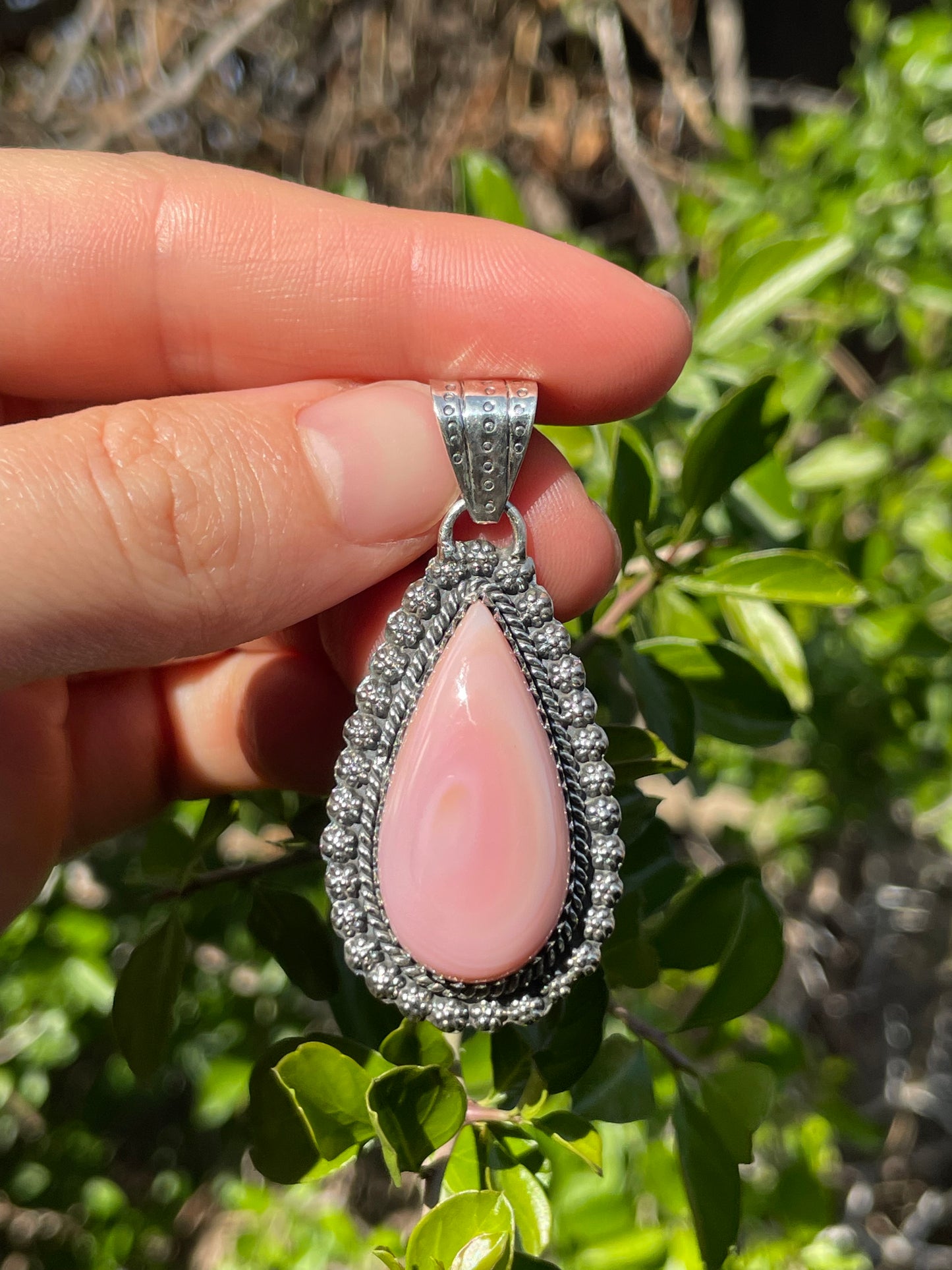 Pink Conch Teardrop Pendant | Sterling Silver 925 B681