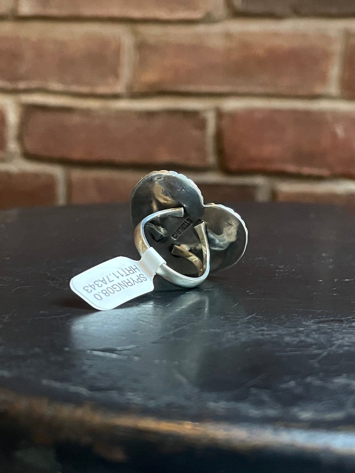 Heart Ring in Spiny Oyster | Sterling Silver | Size 8 | A343