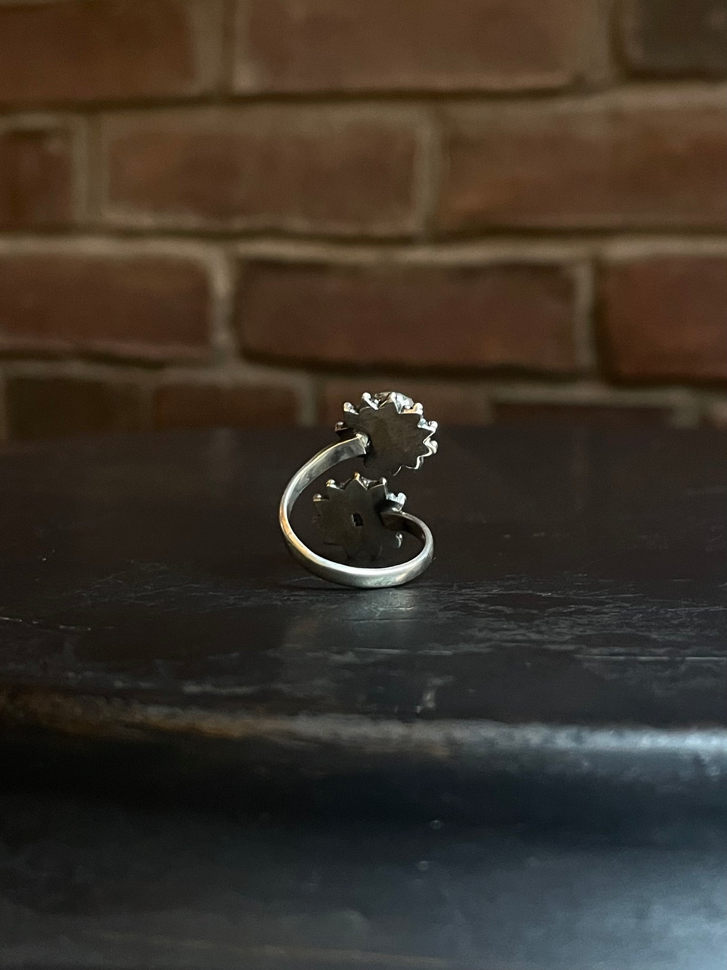 Turquoise Bypass Ring | 925 Sterling Silver Size 8 E485