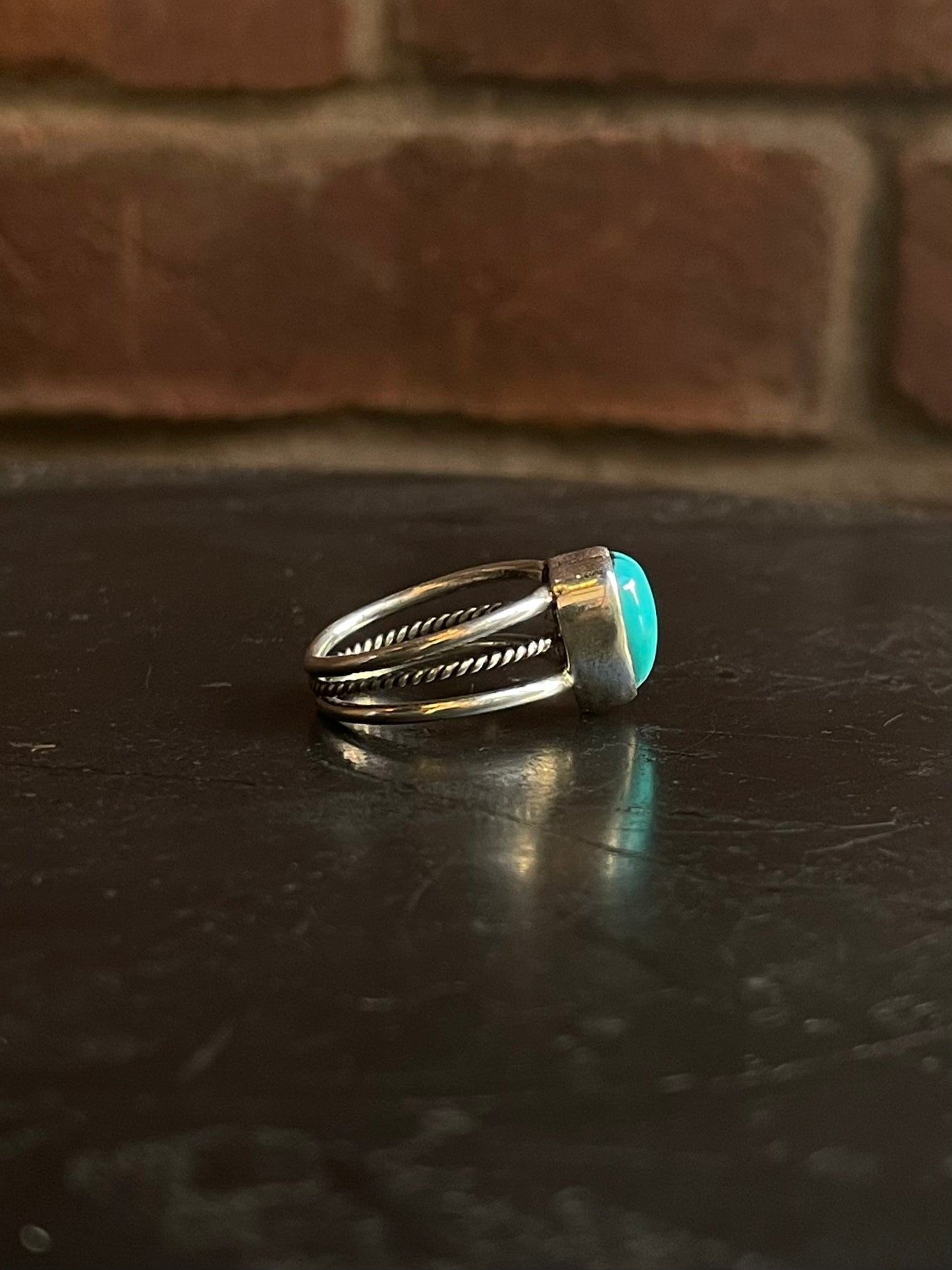 Kingman Turquoise Heart Ring | Sterling Silver | Size 8 G360