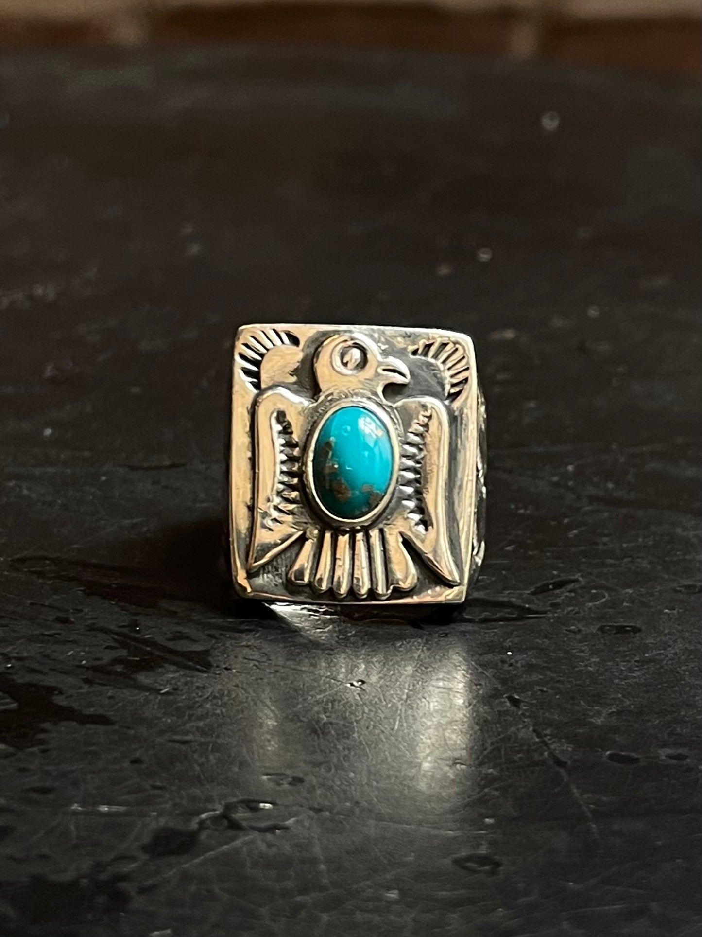 Kingman Turquoise Ring Size 7 | 925 Sterling Silver Southwest E115
