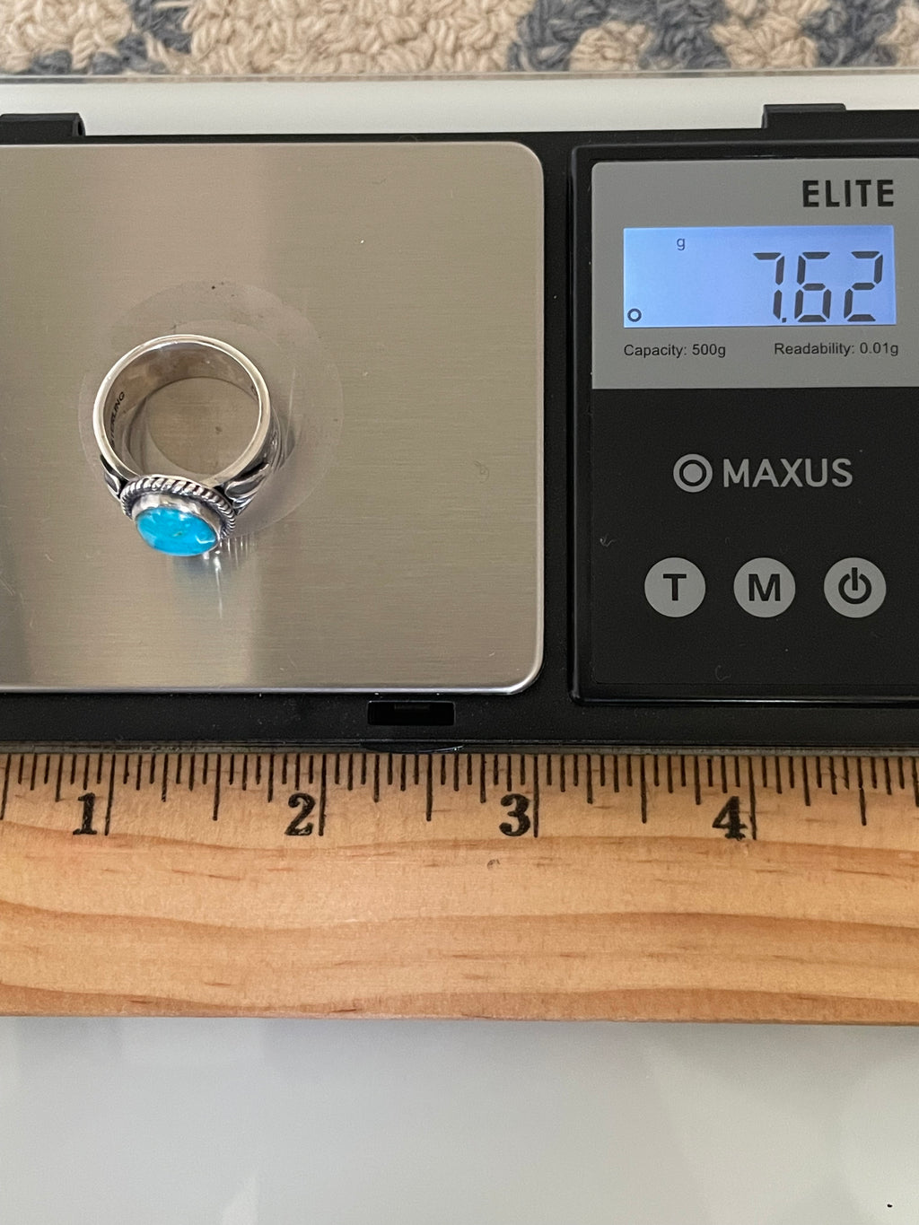 Turquoise Oval Ring | 925 Sterling Silver Size 6 G807