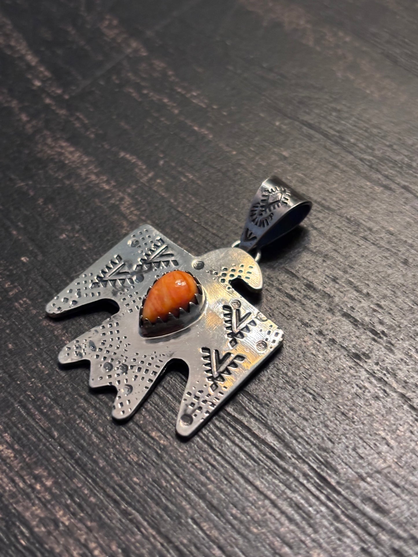 Spiny Oyster Thunderbird Pendant | Sterling Silver Southwest