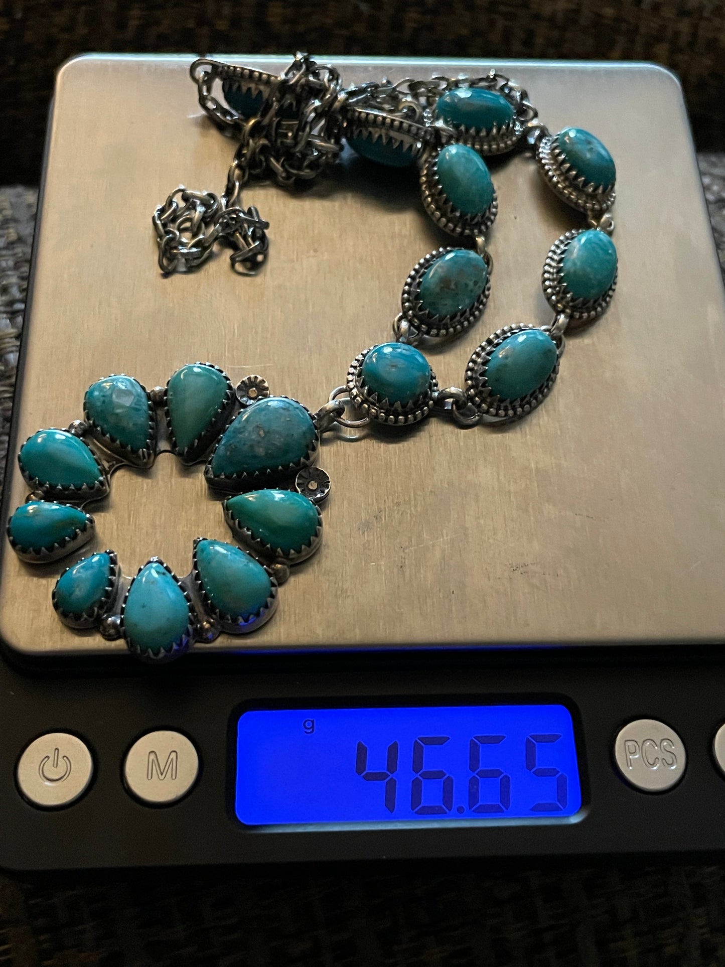 Kingman Turquoise Naja Necklace | Sterling Silver 925 B876