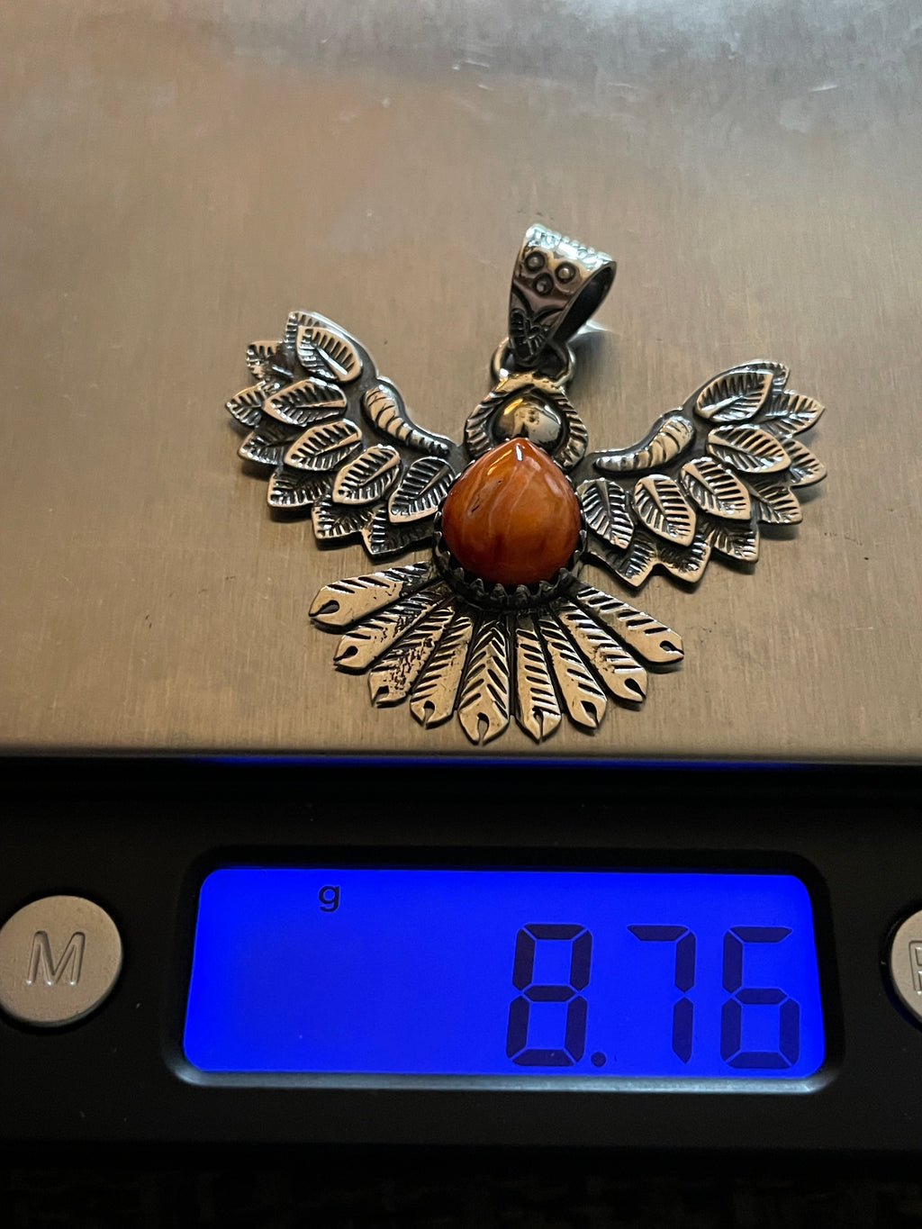 Spiny Oyster Thunderbird Pendant | Sterling Silver 925 B836