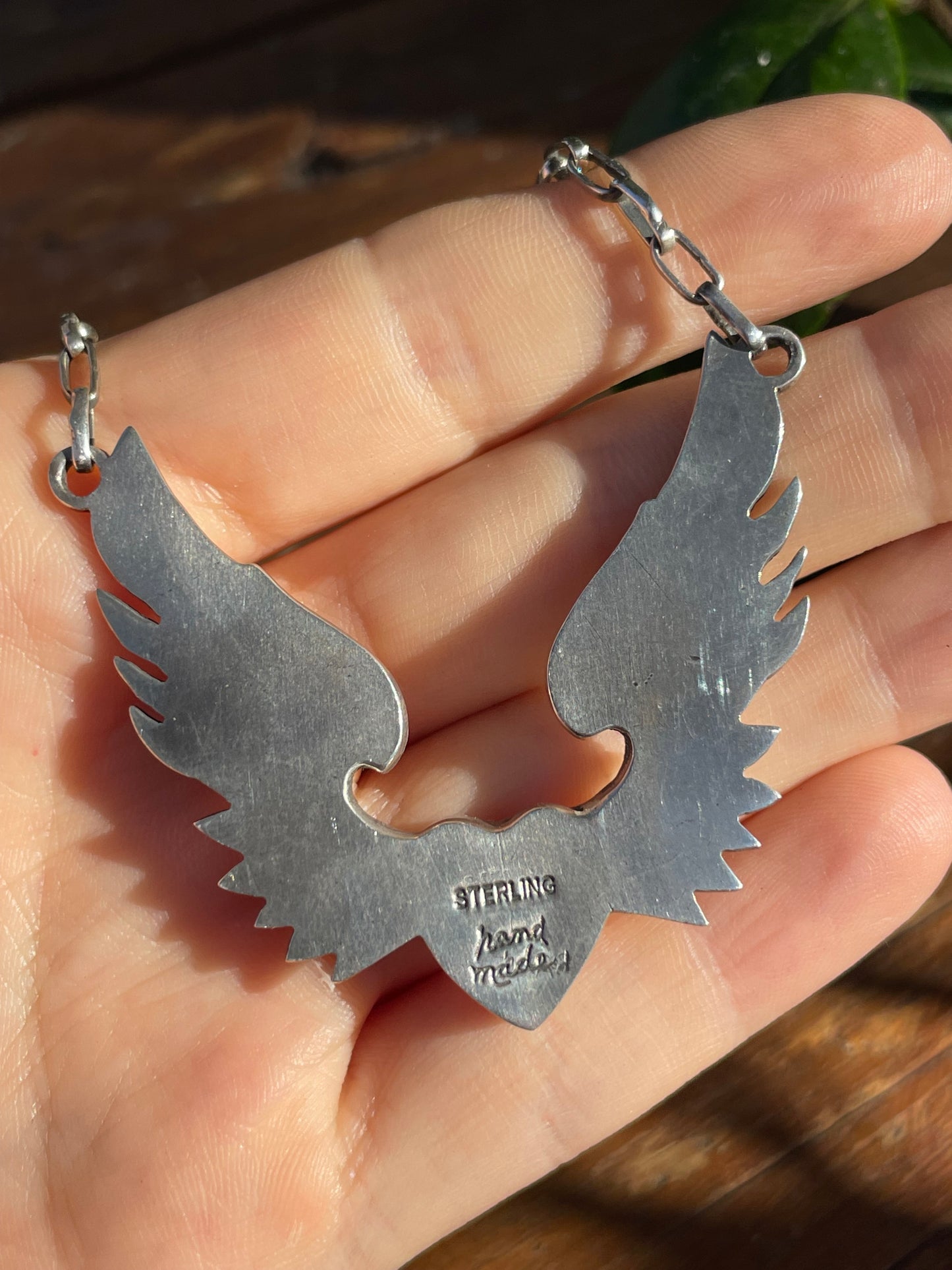 Pink Conch Heart with Wings Necklace | Sterling Silver 925 | B900