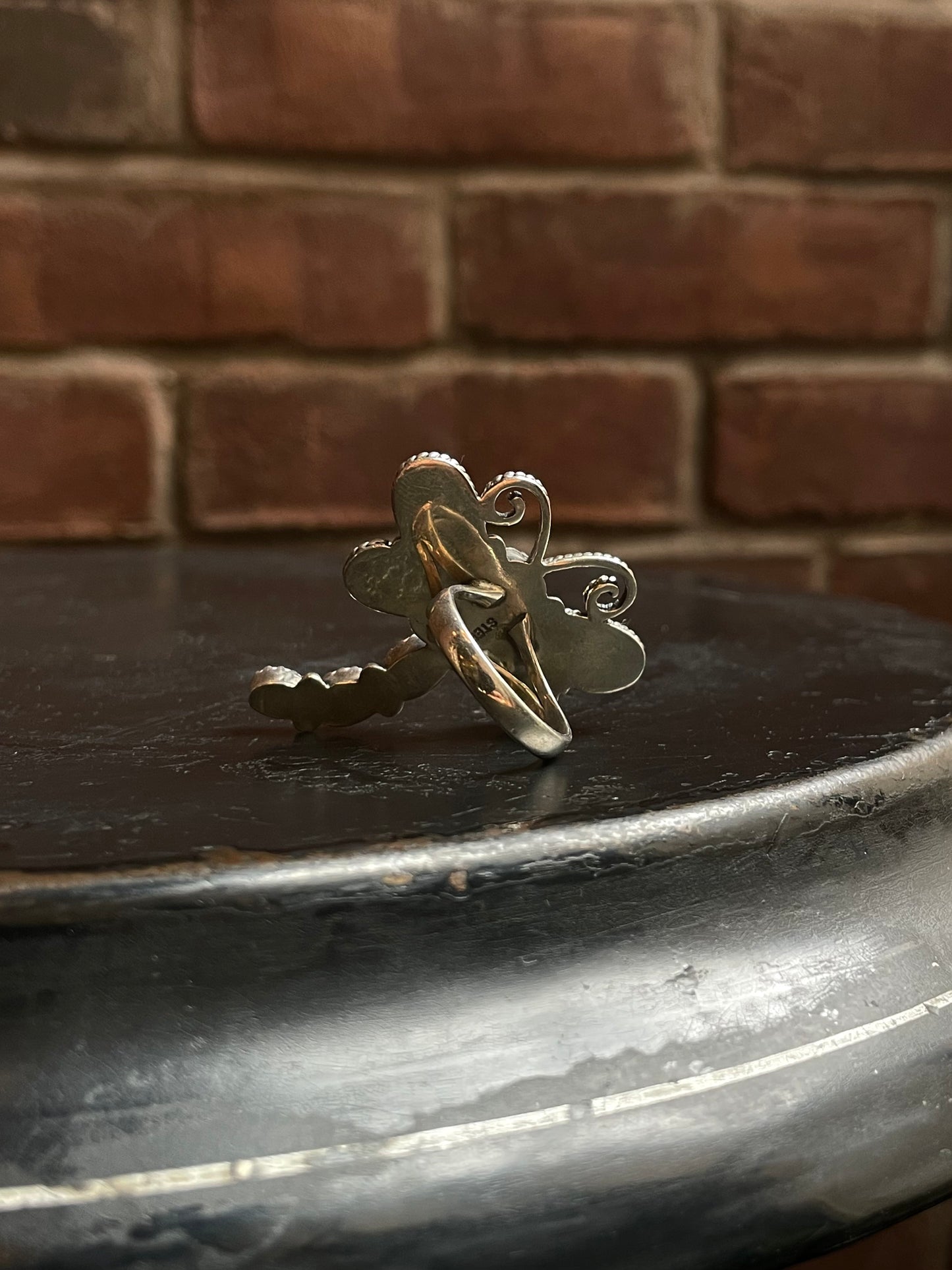 Pink Conch Dragonfly Ring Size 9 | 925 Sterling Silver C920