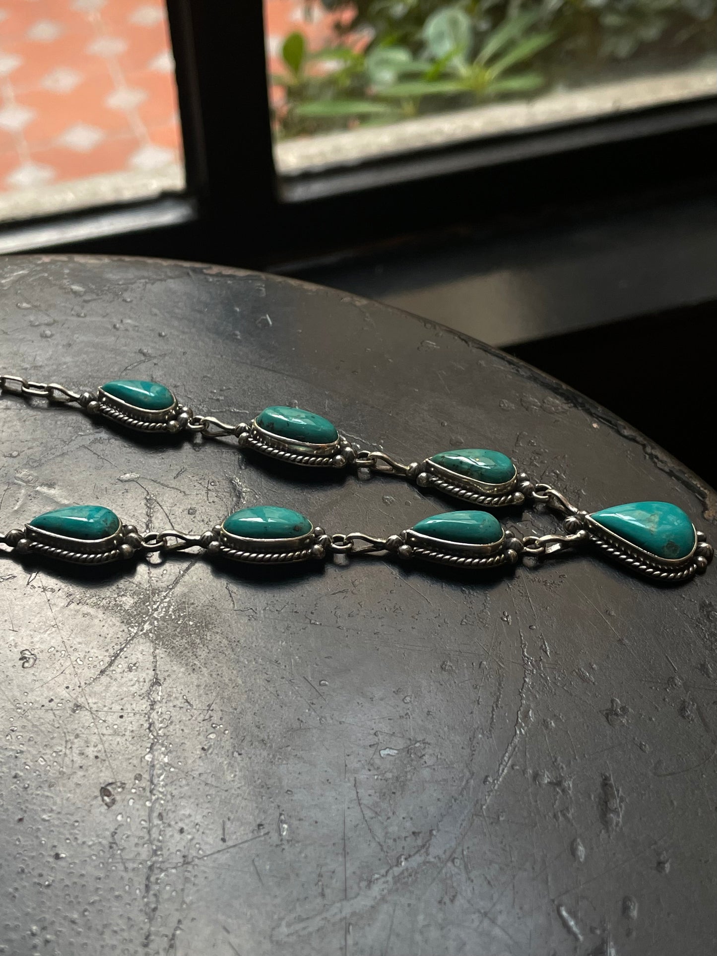 Kingman Turquoise Lariat Necklace | 925 Sterling Silver G410