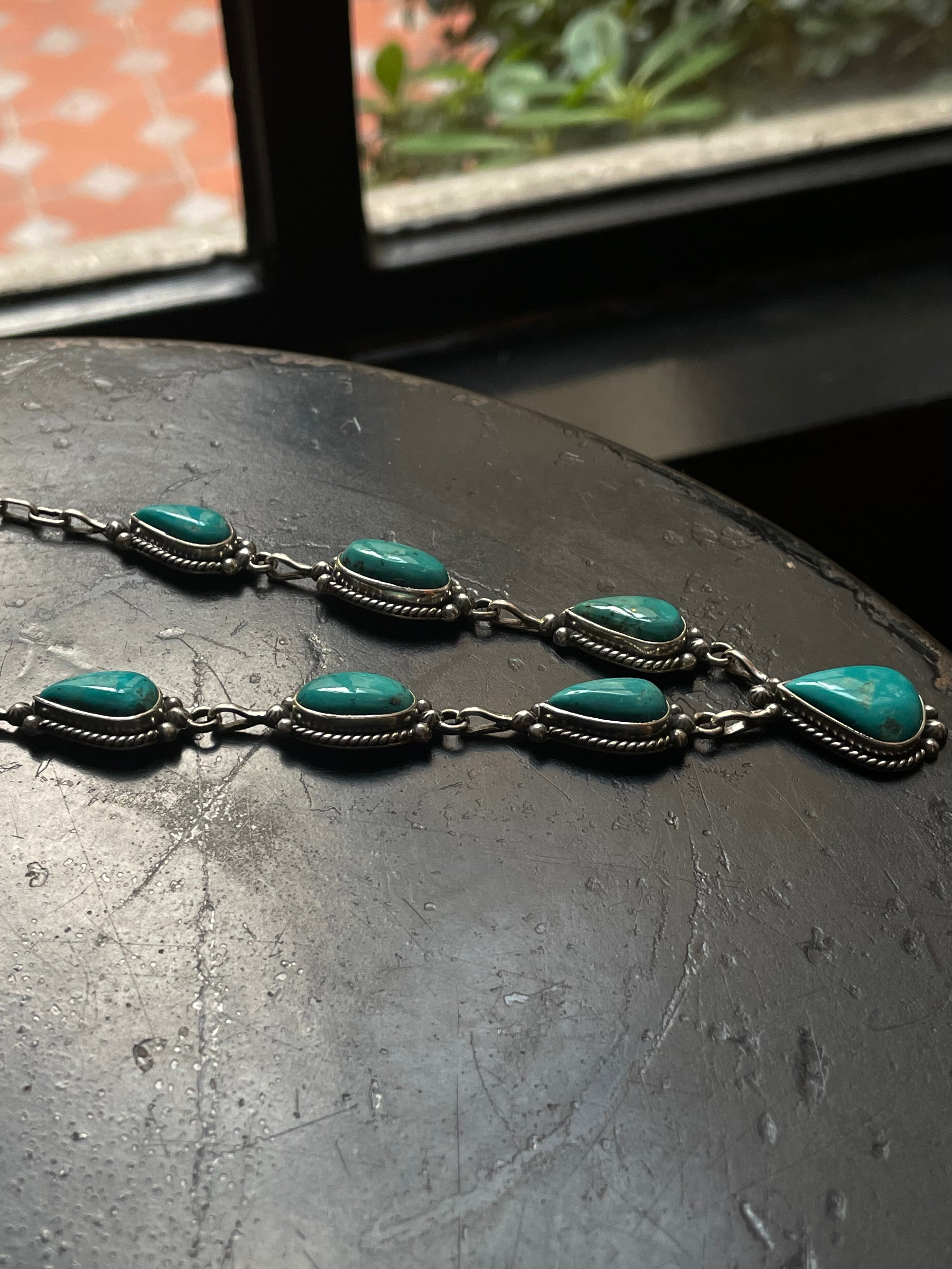 Kingman Turquoise Lariat Necklace | 925 Sterling Silver G410