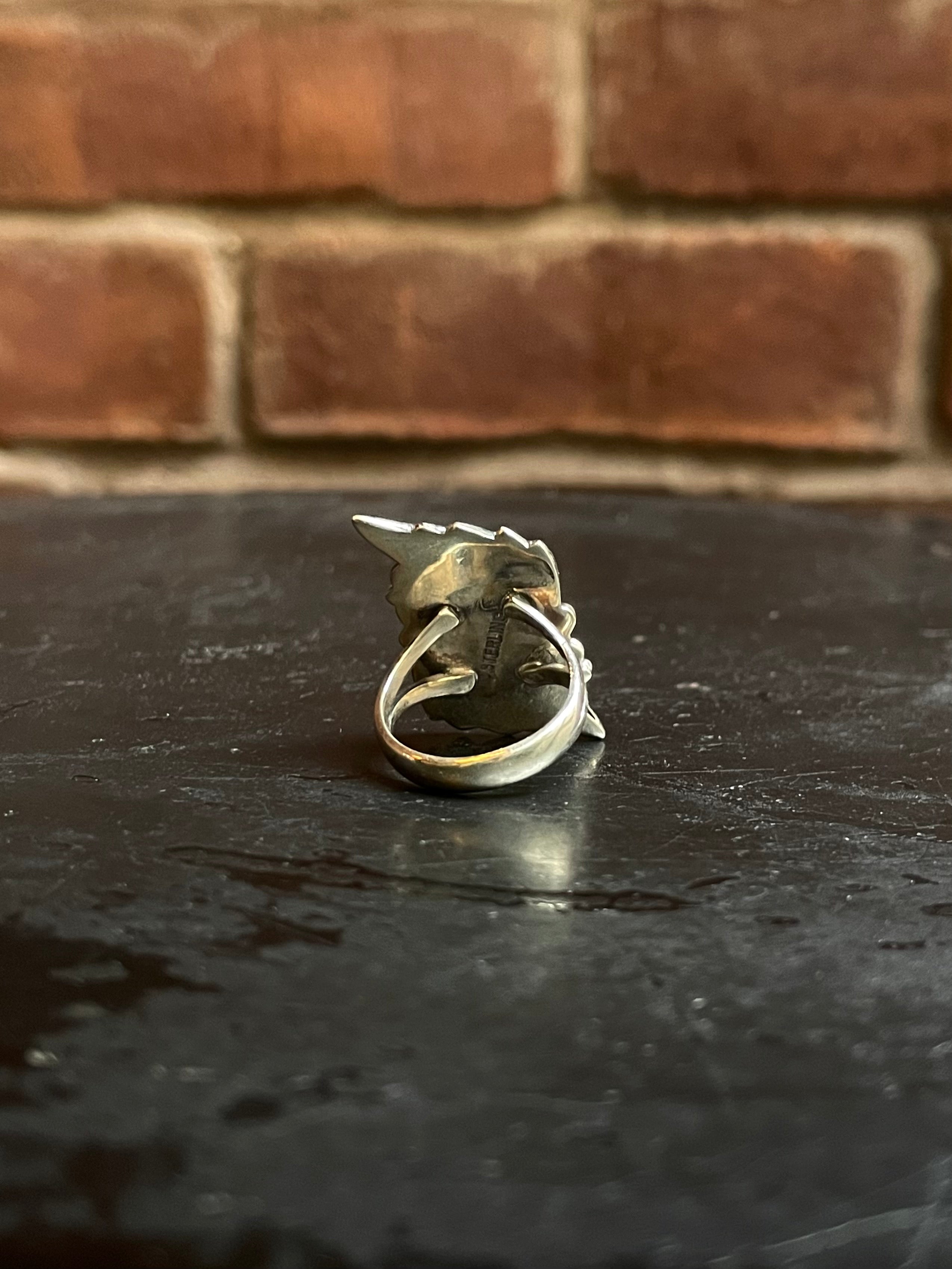 Kingman Turquoise Feather Ring Size 5.75 | 925 Sterling Silver Southwest E167