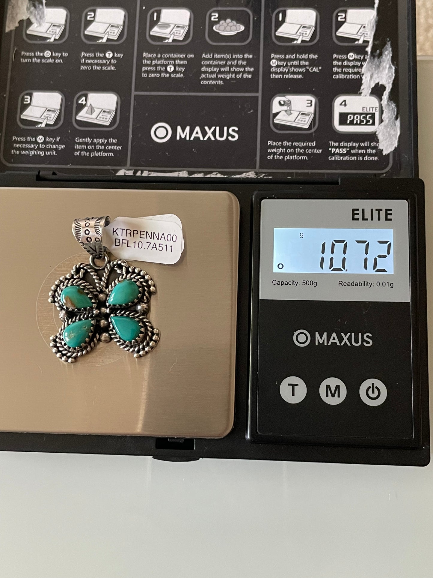 Kingman Turquoise Butterfly Pendant | Sterling Silver | A511