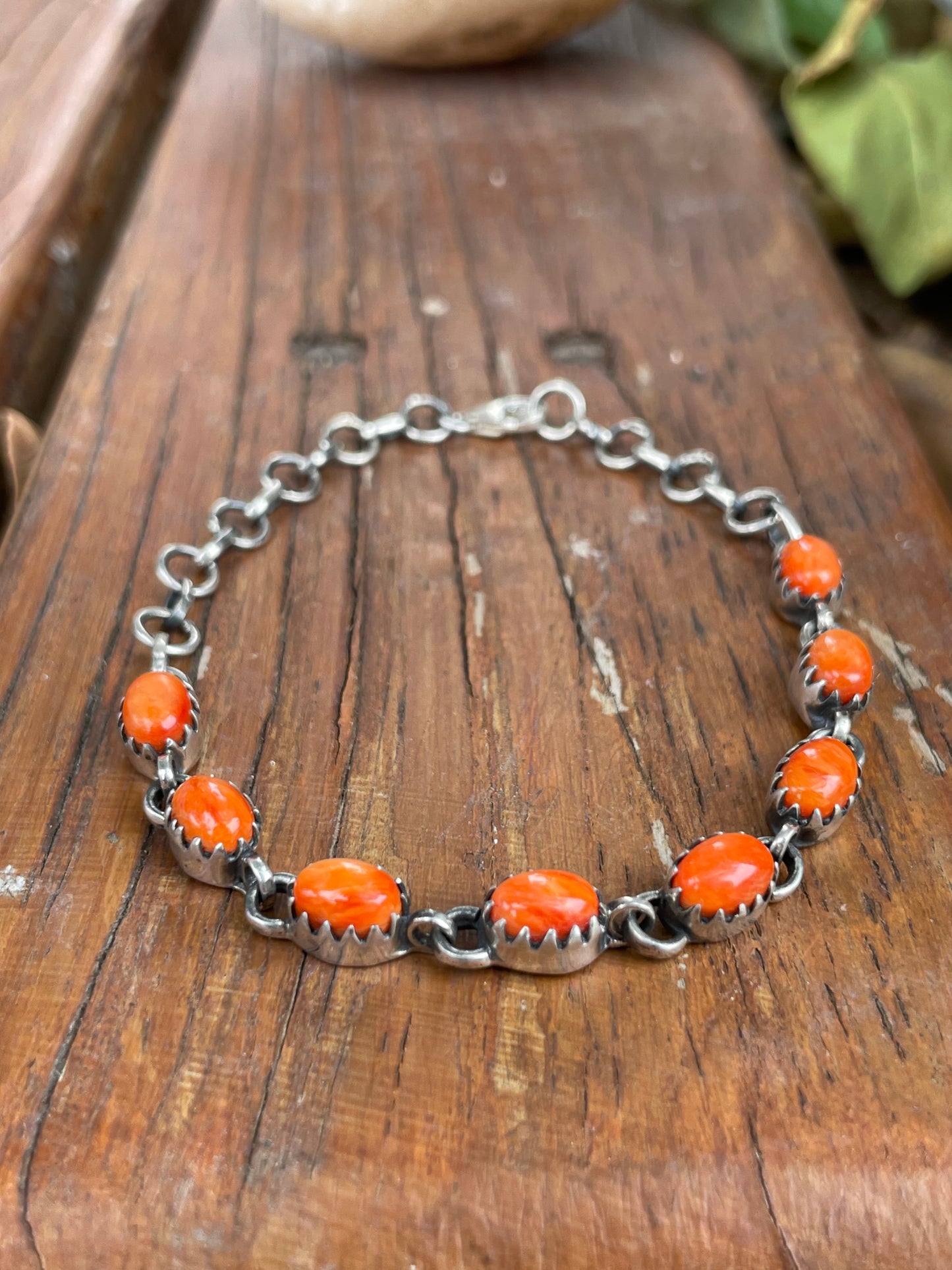 Spiny Oyster Link Bracelet | 925 Sterling Silver B978